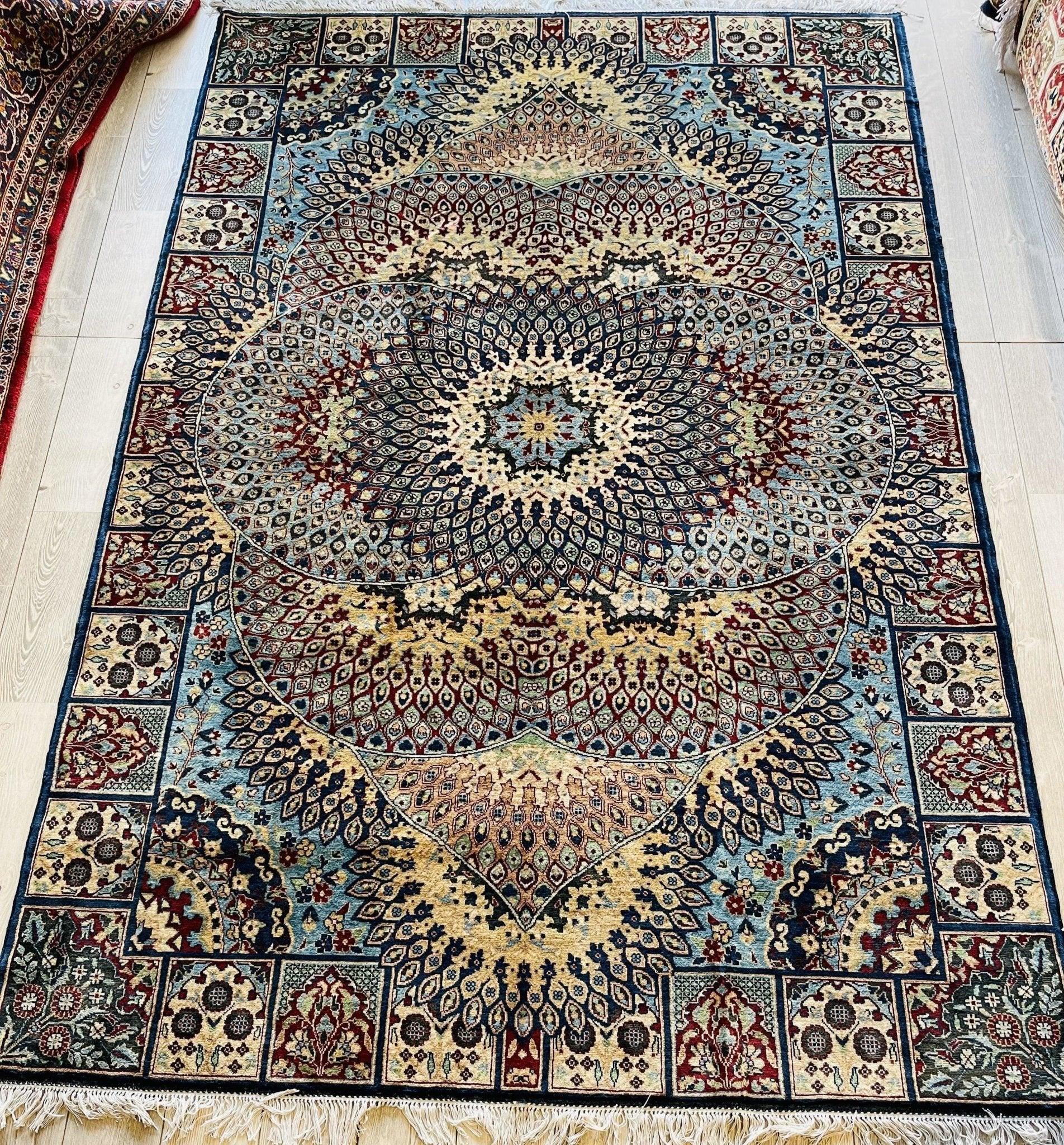 Handmade afghani gumbad area rug 7x10 ft