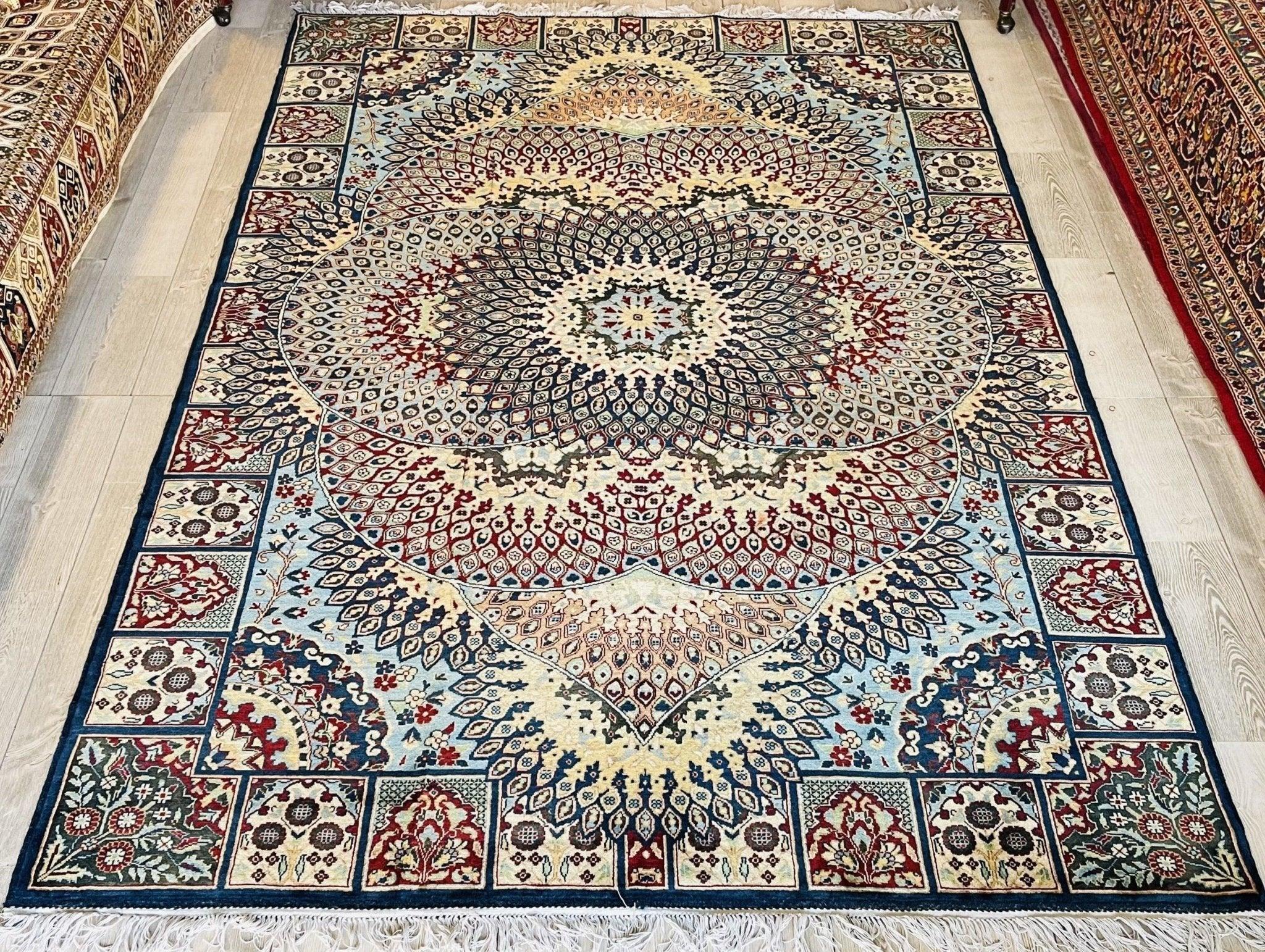 Handmade afghani gumbad area rug 7x10 ft