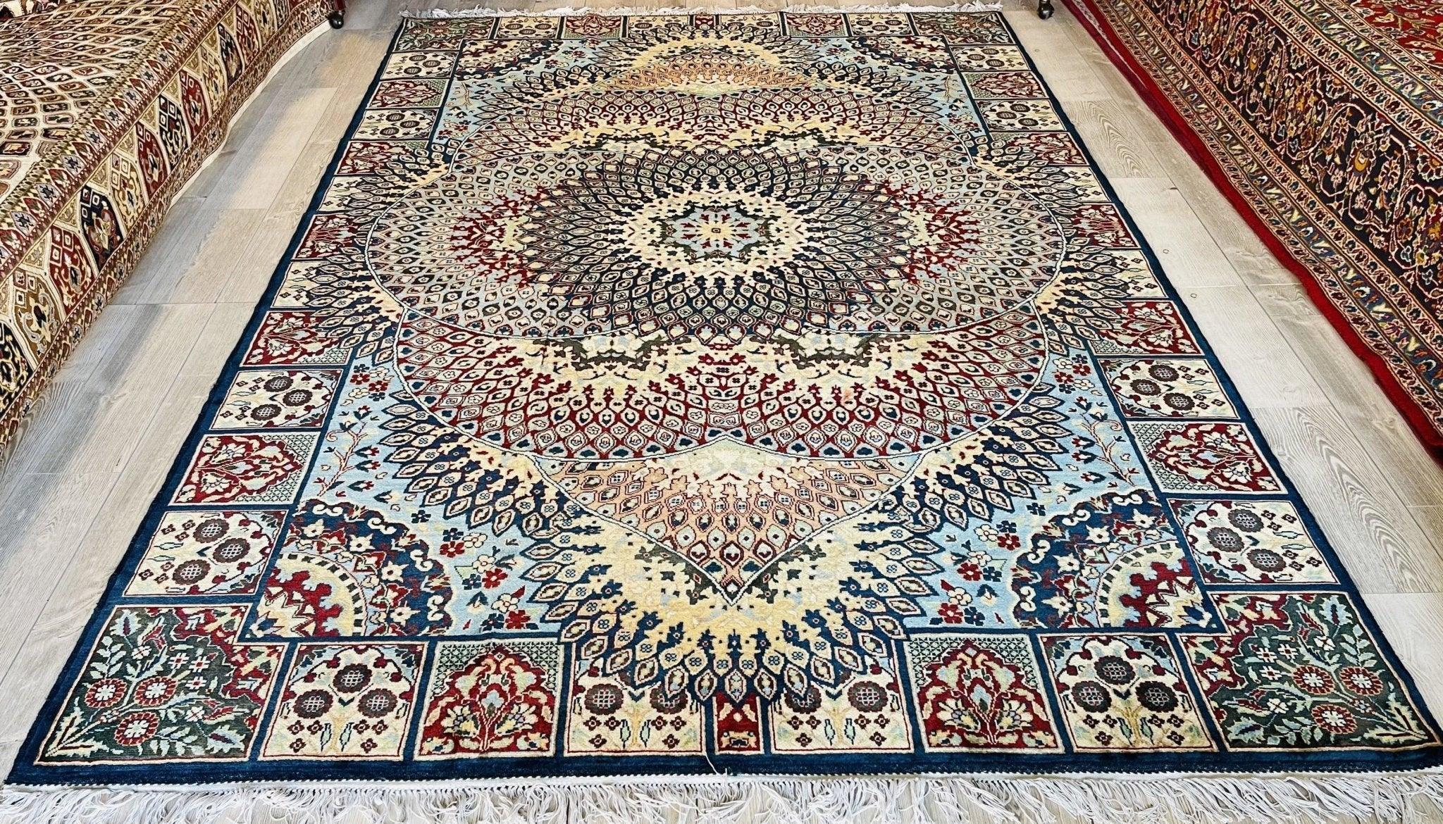 Handmade afghani gumbad area rug 7x10 ft