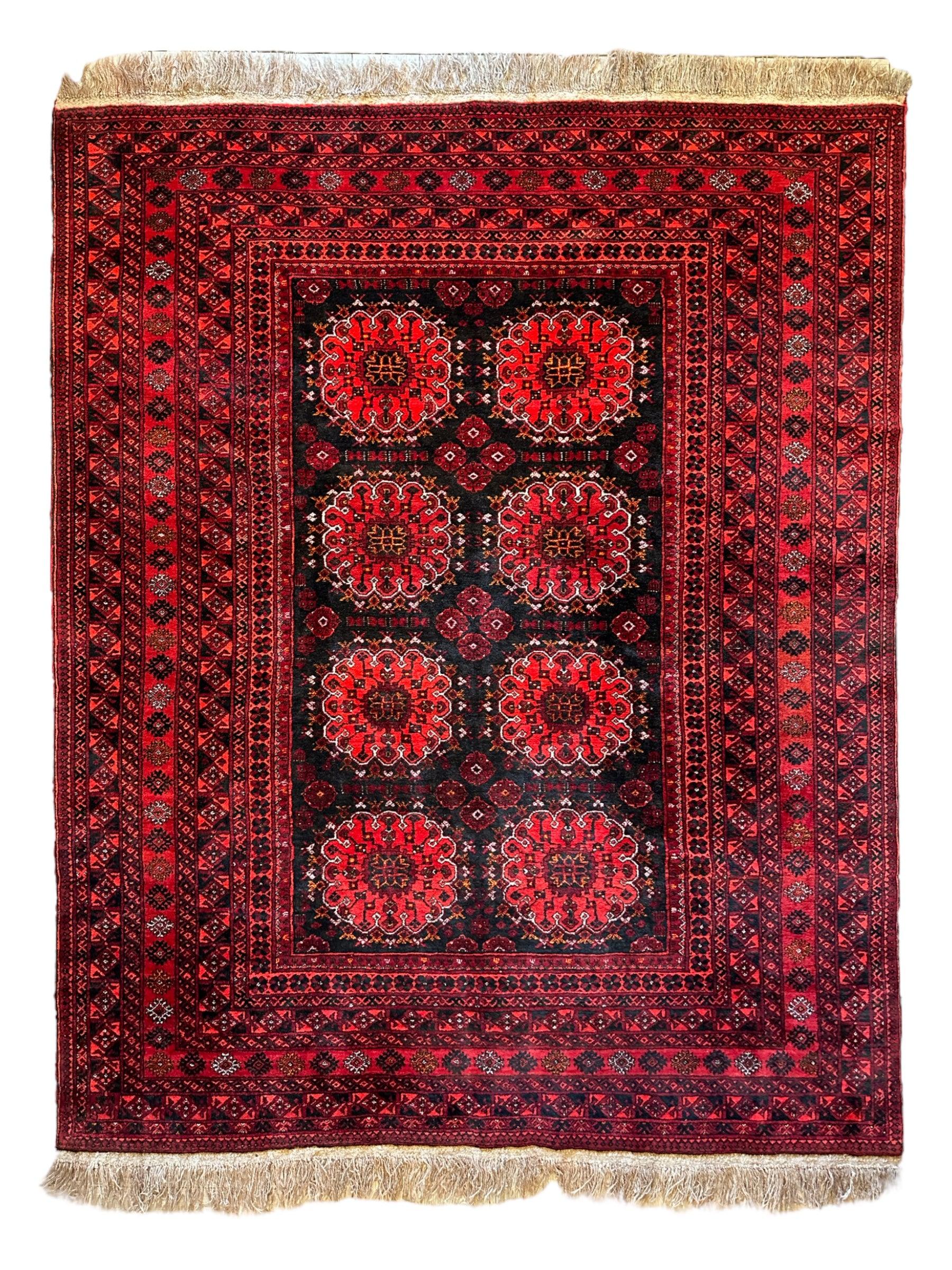 Handmade Afghani Turkoman Area Rug 7’2” x 9’6”