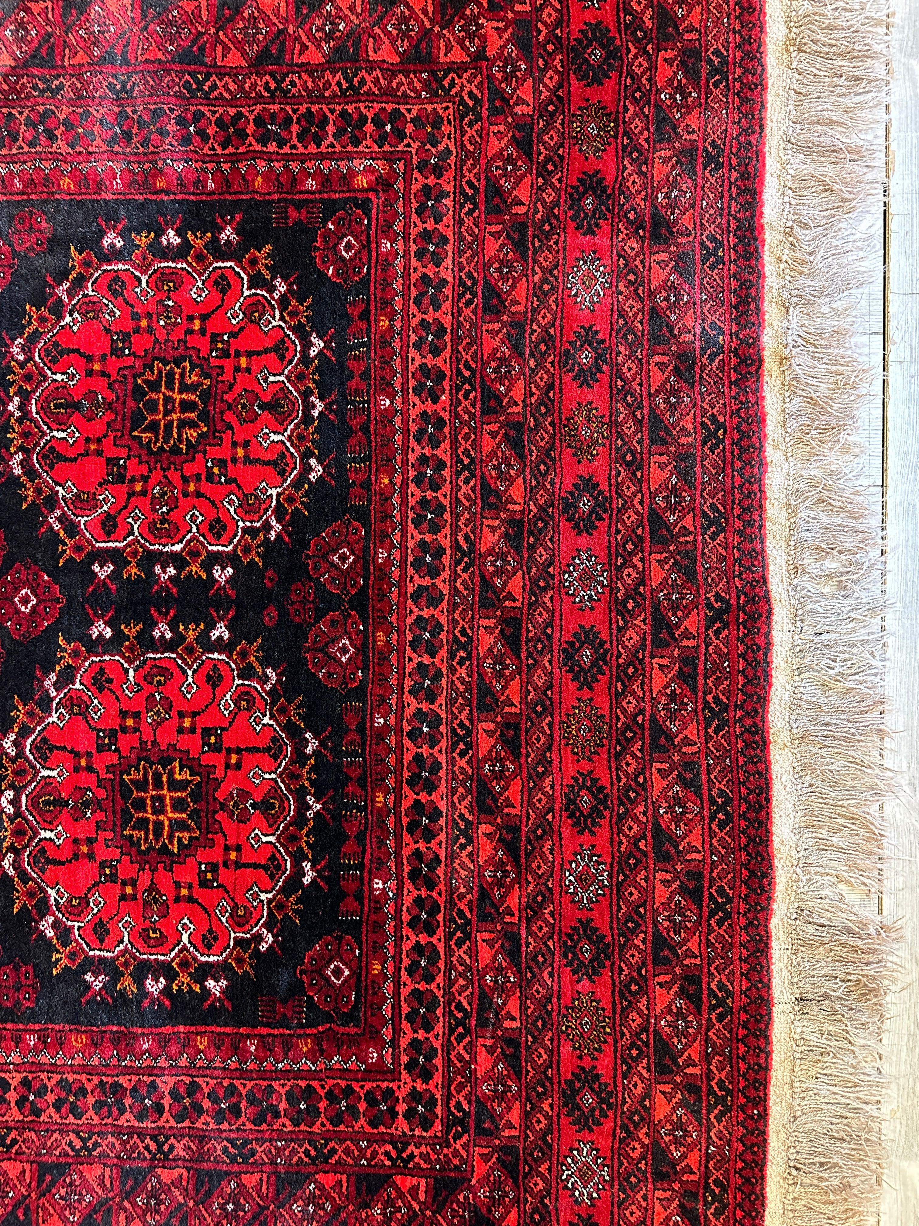 Handmade Afghani Turkoman Area Rug 7’2” x 9’6”