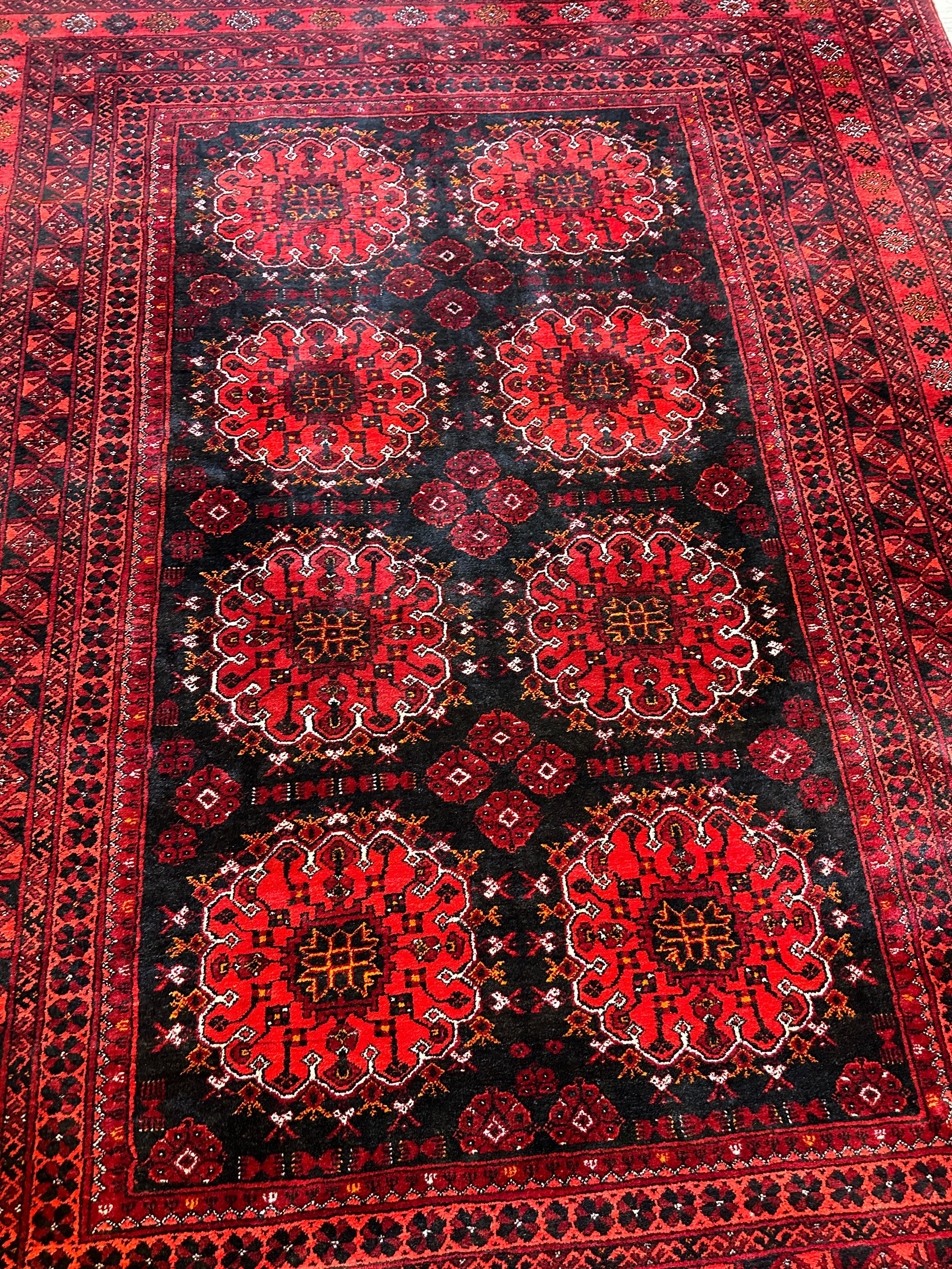 Handmade Afghani Turkoman Area Rug 7’2” x 9’6”