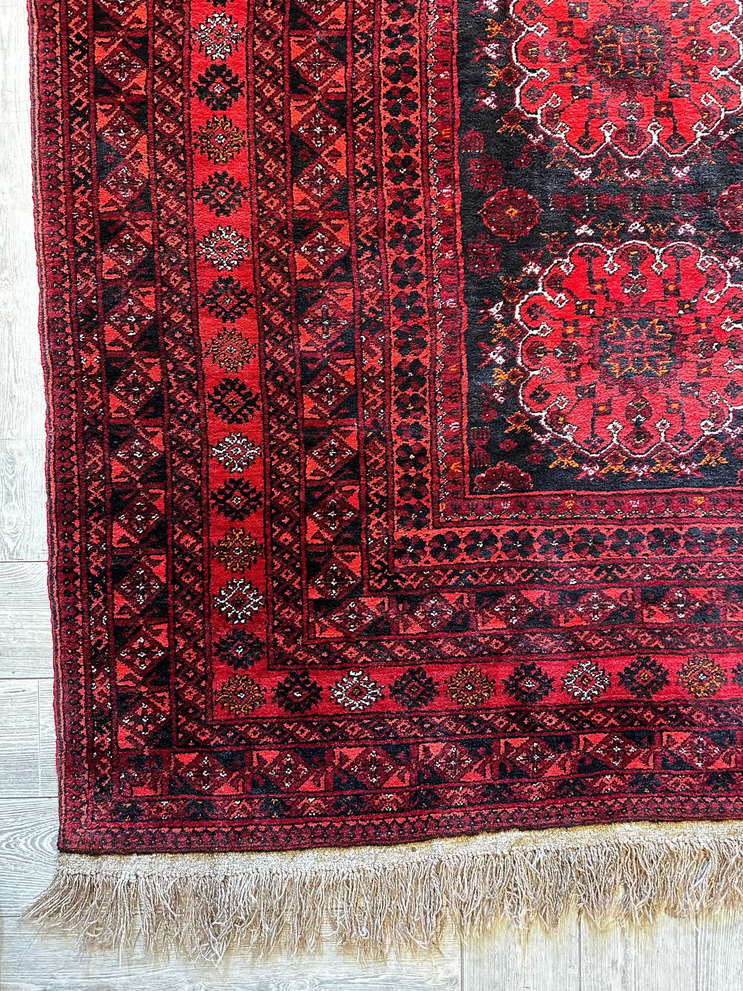 Handmade Afghani Turkoman Area Rug 7’2” x 9’6”