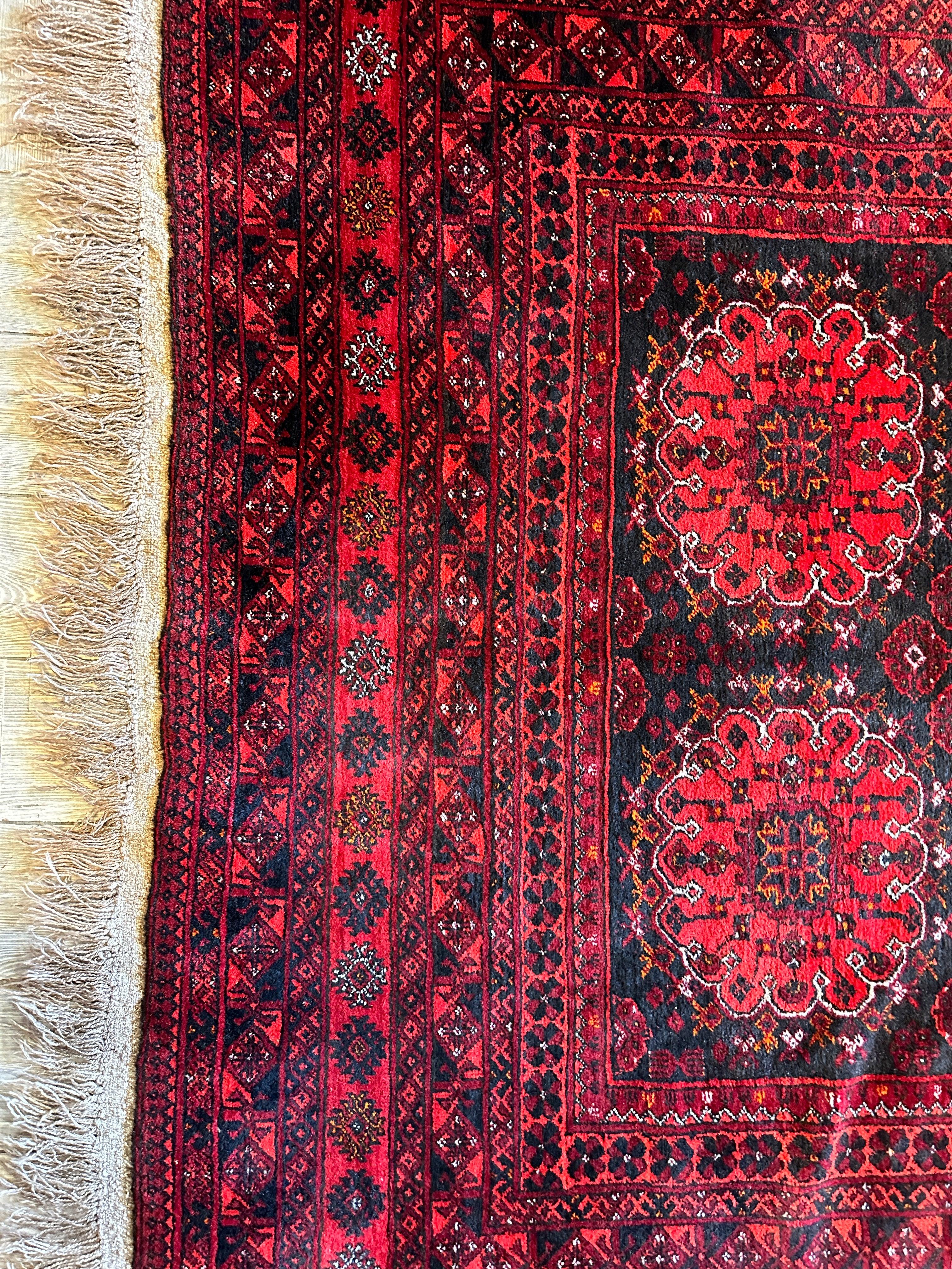 Handmade Afghani Turkoman Area Rug 7’2” x 9’6”