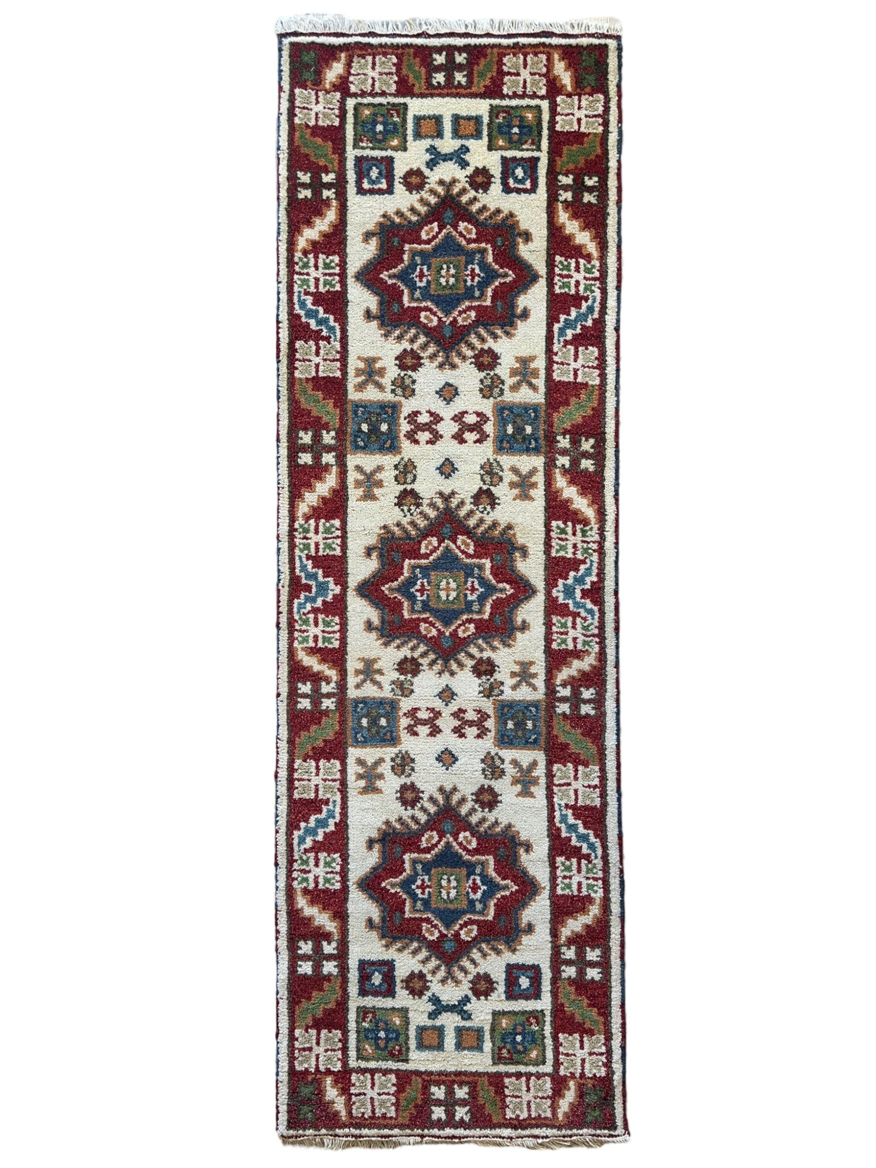 Handmade Indo-Kazak Runner Rug 2’2” x 6’10”