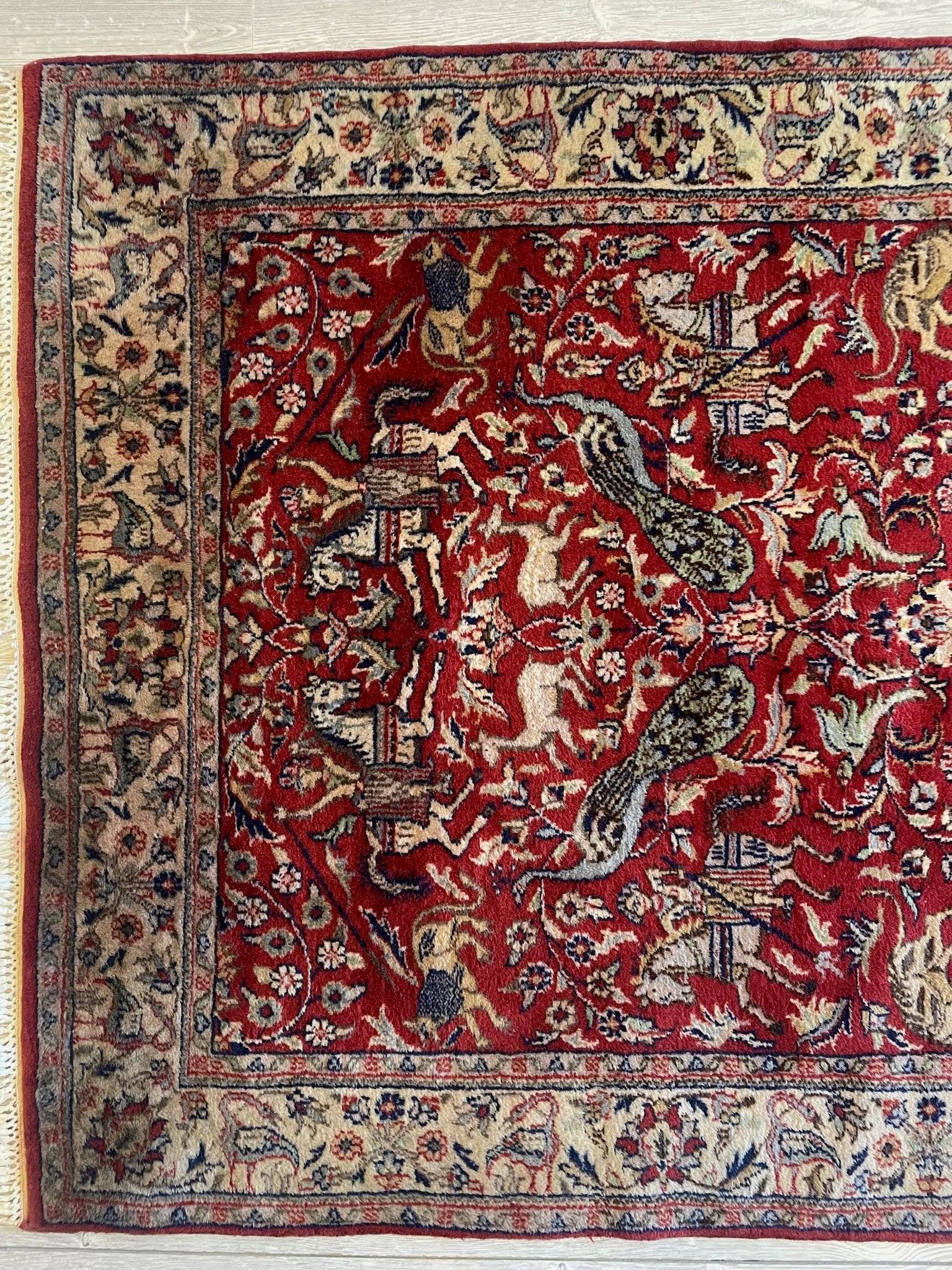 Handmade Pictorial Tabriz Area Rug 4x6 Ft