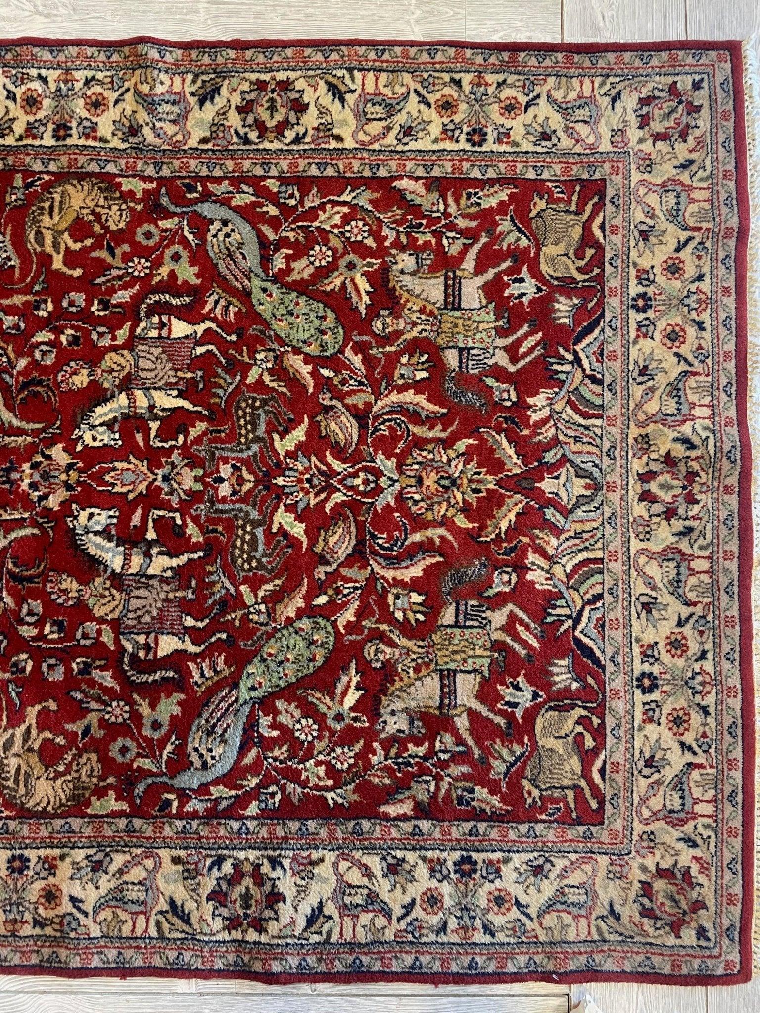 Handmade Pictorial Tabriz Area Rug 4x6 Ft