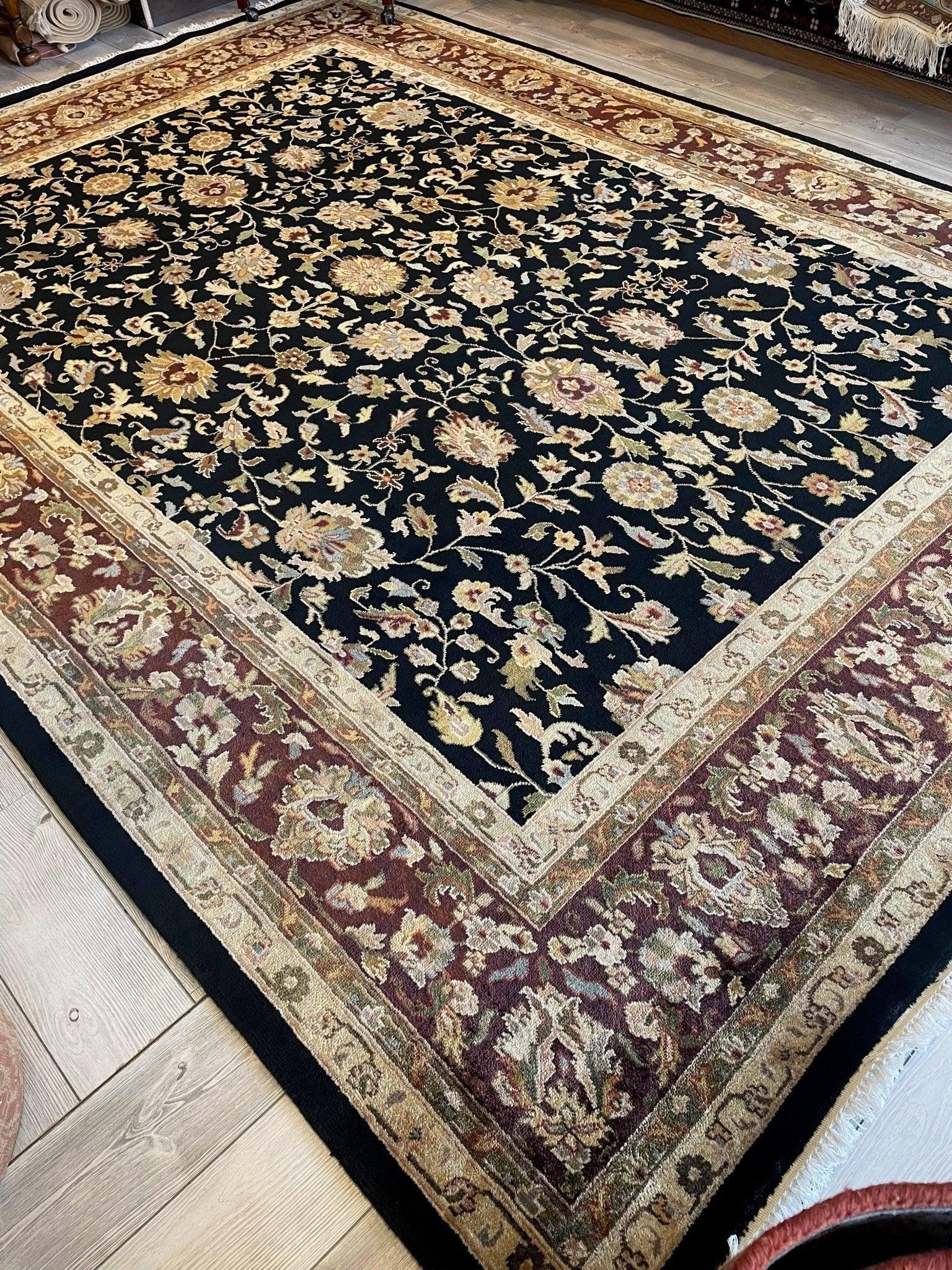 Handmade Room Size Floral Agra Area Rug 9x12 Ft