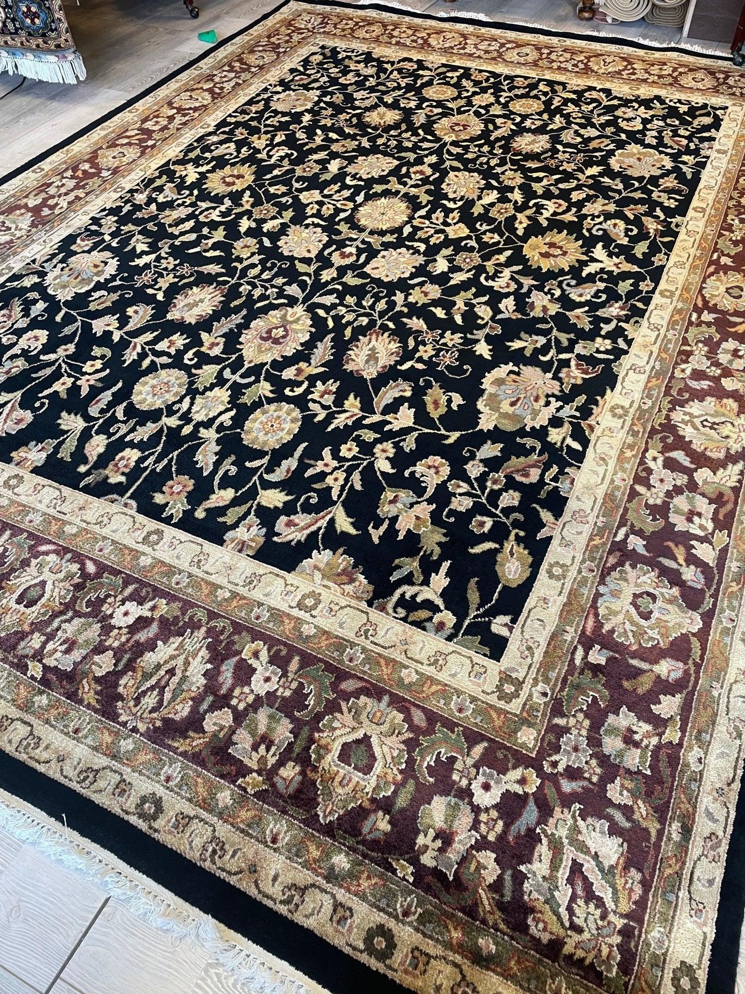 Handmade Room Size Floral Agra Area Rug 9x12 Ft