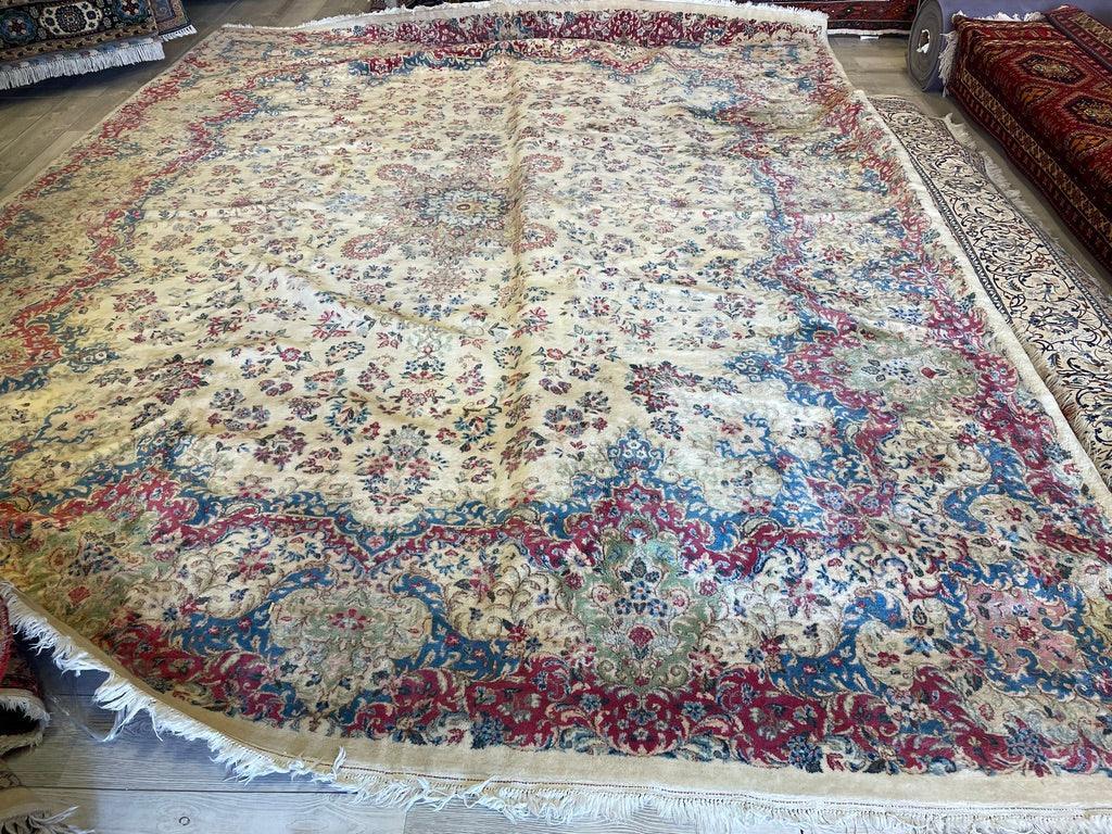 Handmade Vintage 1930's Kirman Rug 10x13 ft