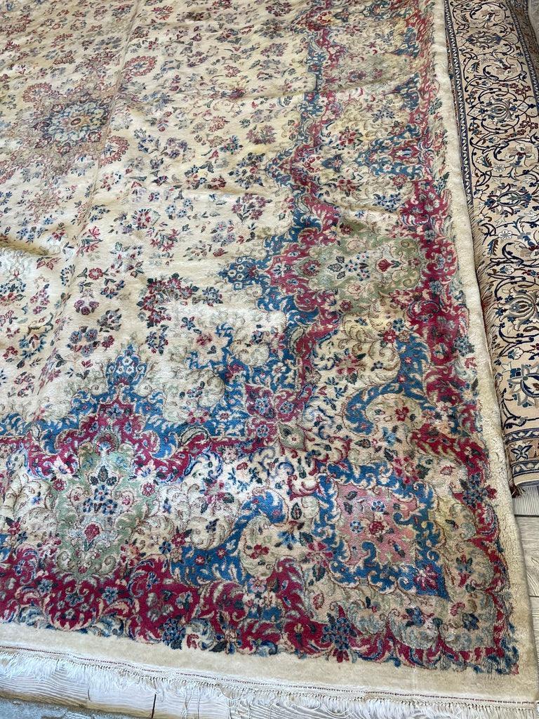 Handmade Vintage 1930's Kirman Rug 10x13 ft