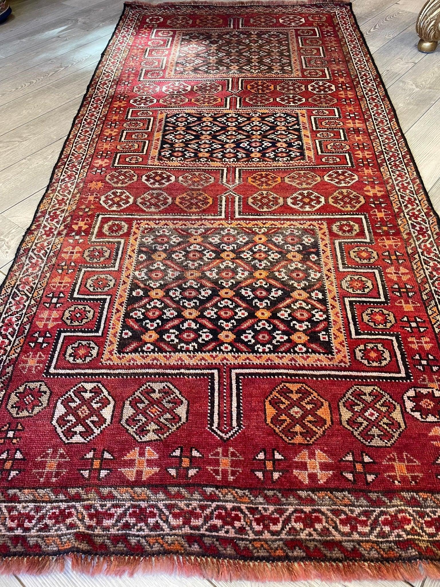 Handmade Vintage Kurdish Quchan Rug 7'8'' x 3'7''