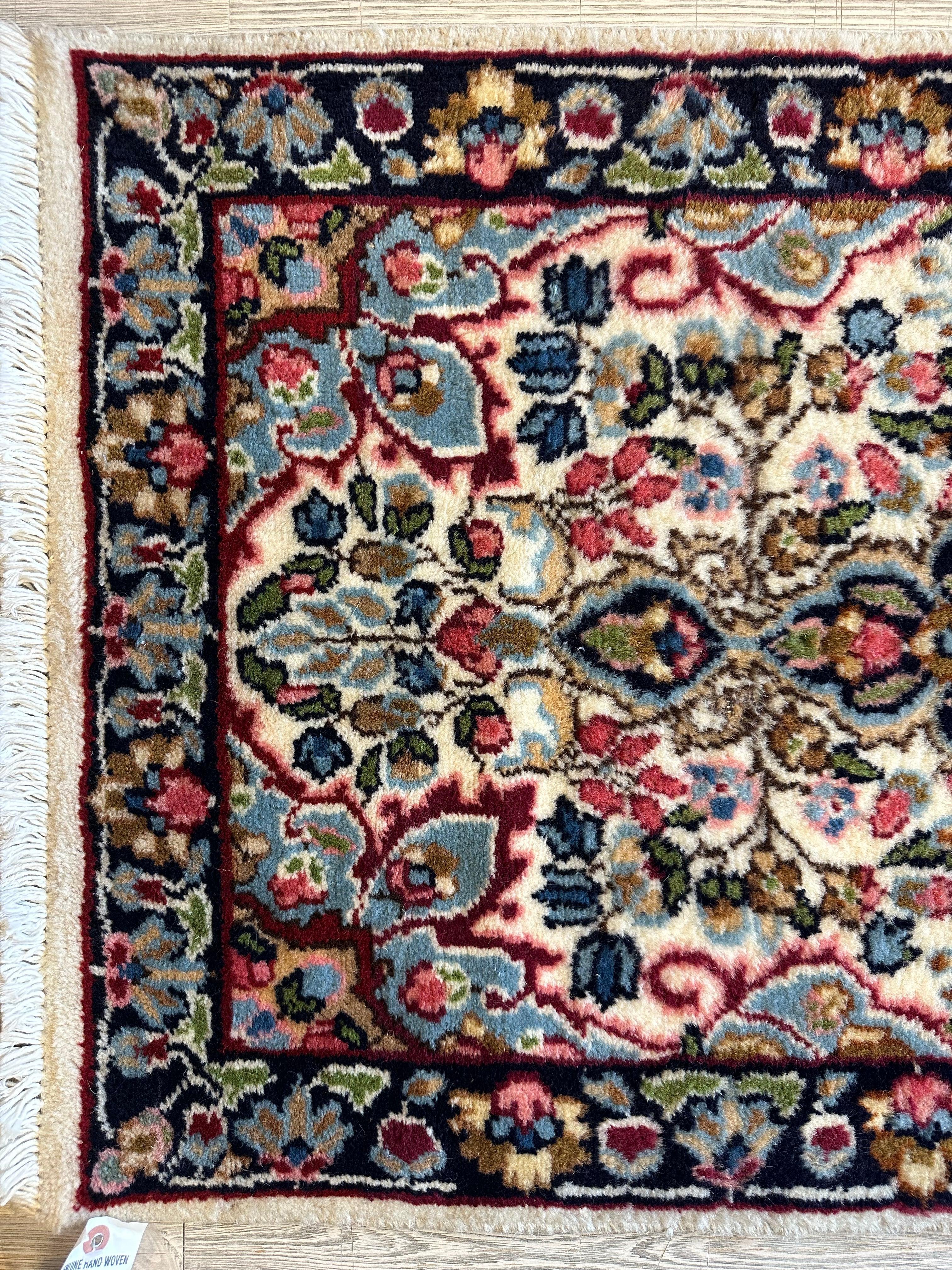 Handmade Vintage Small Kirman Rug 2’x3’8”