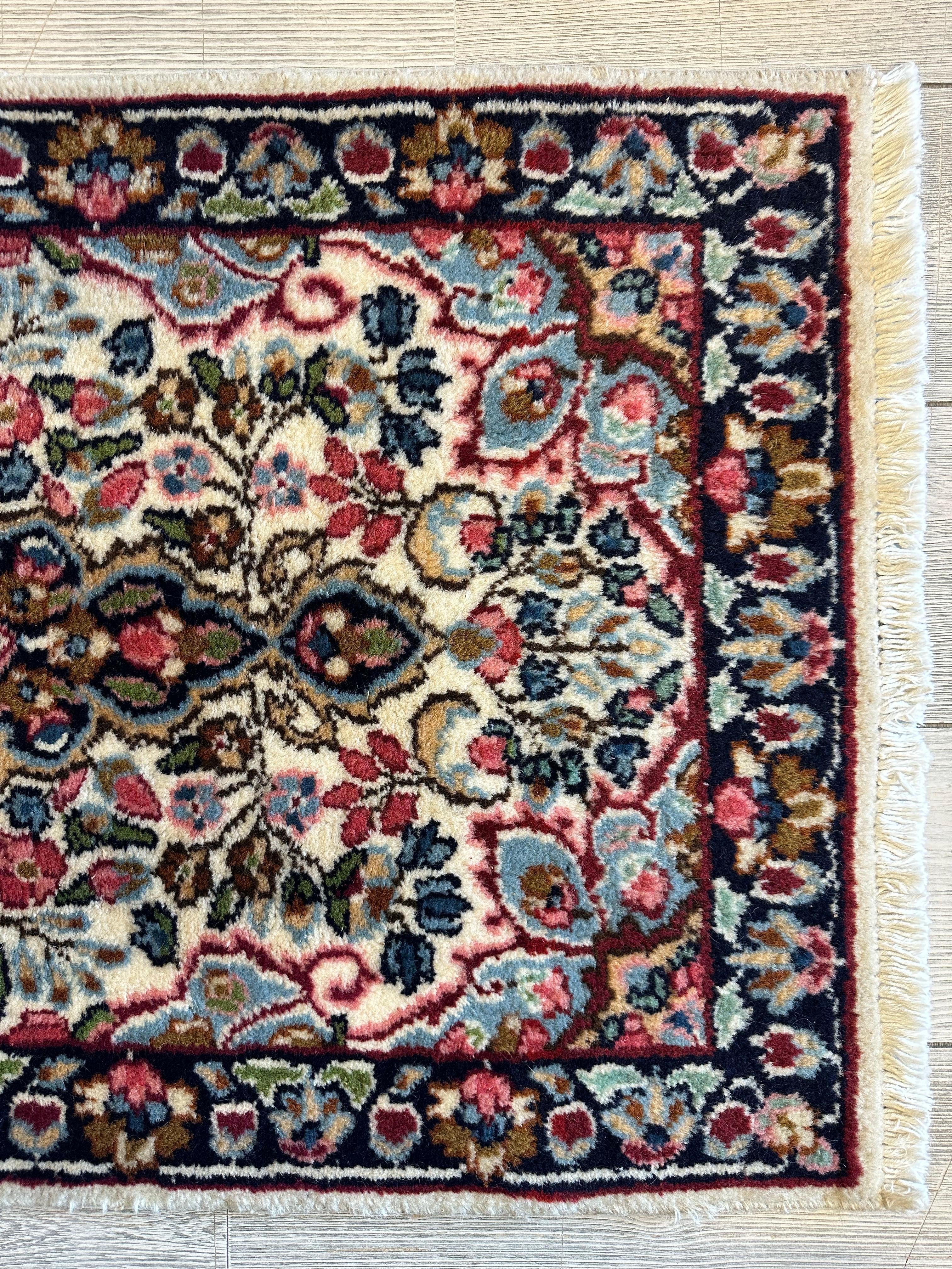 Handmade Vintage Small Kirman Rug 2’x3’8”