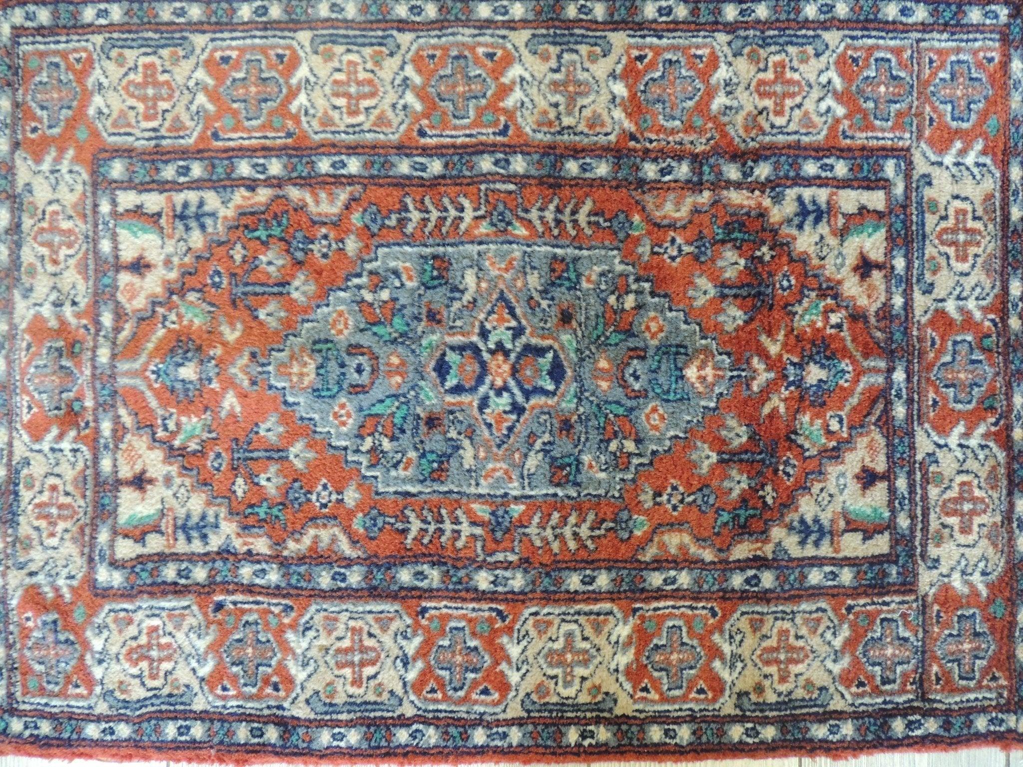 Handmade Vintage Small Pak-Hamadan Rug 2x3 ft