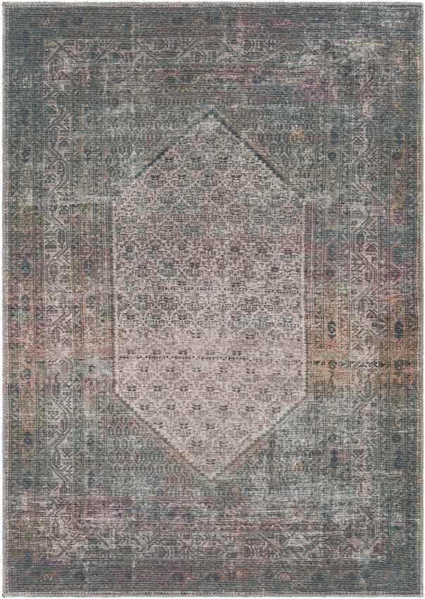 Hayri Traditional Burnt Orange Washable Area Rug