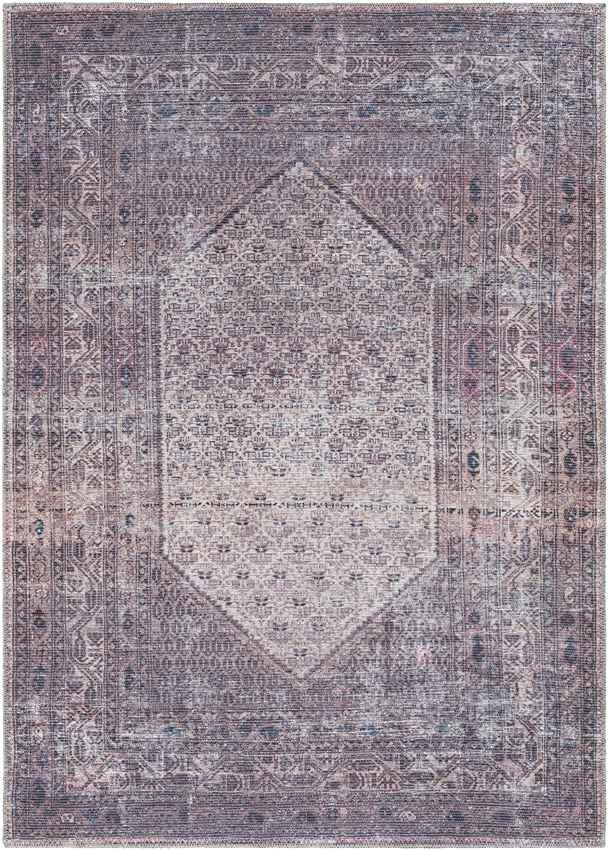 Hayri Traditional Plum Washable Area Rug