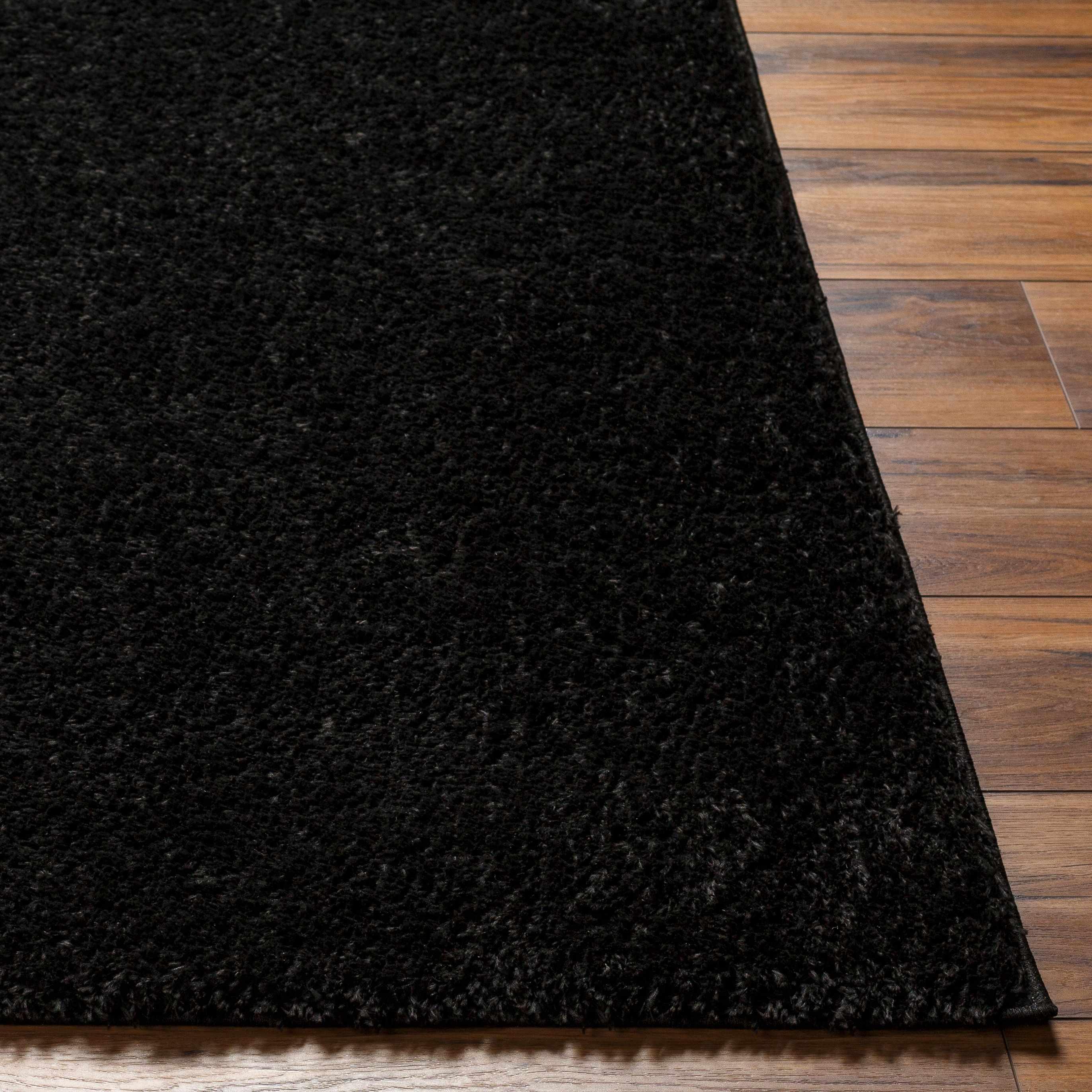 Heavenly Solid Black Plush Rug