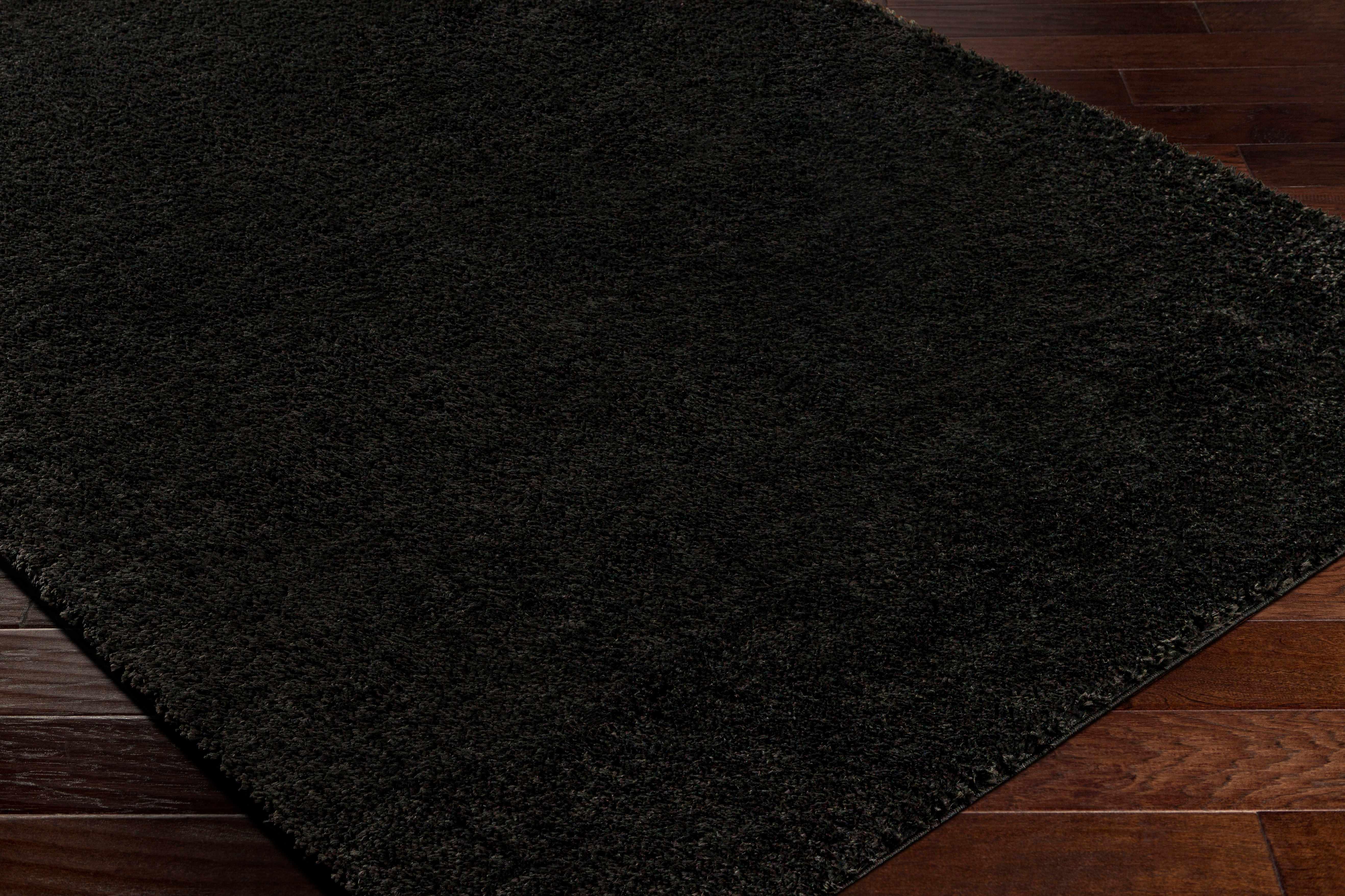 Heavenly Solid Black Plush Rug