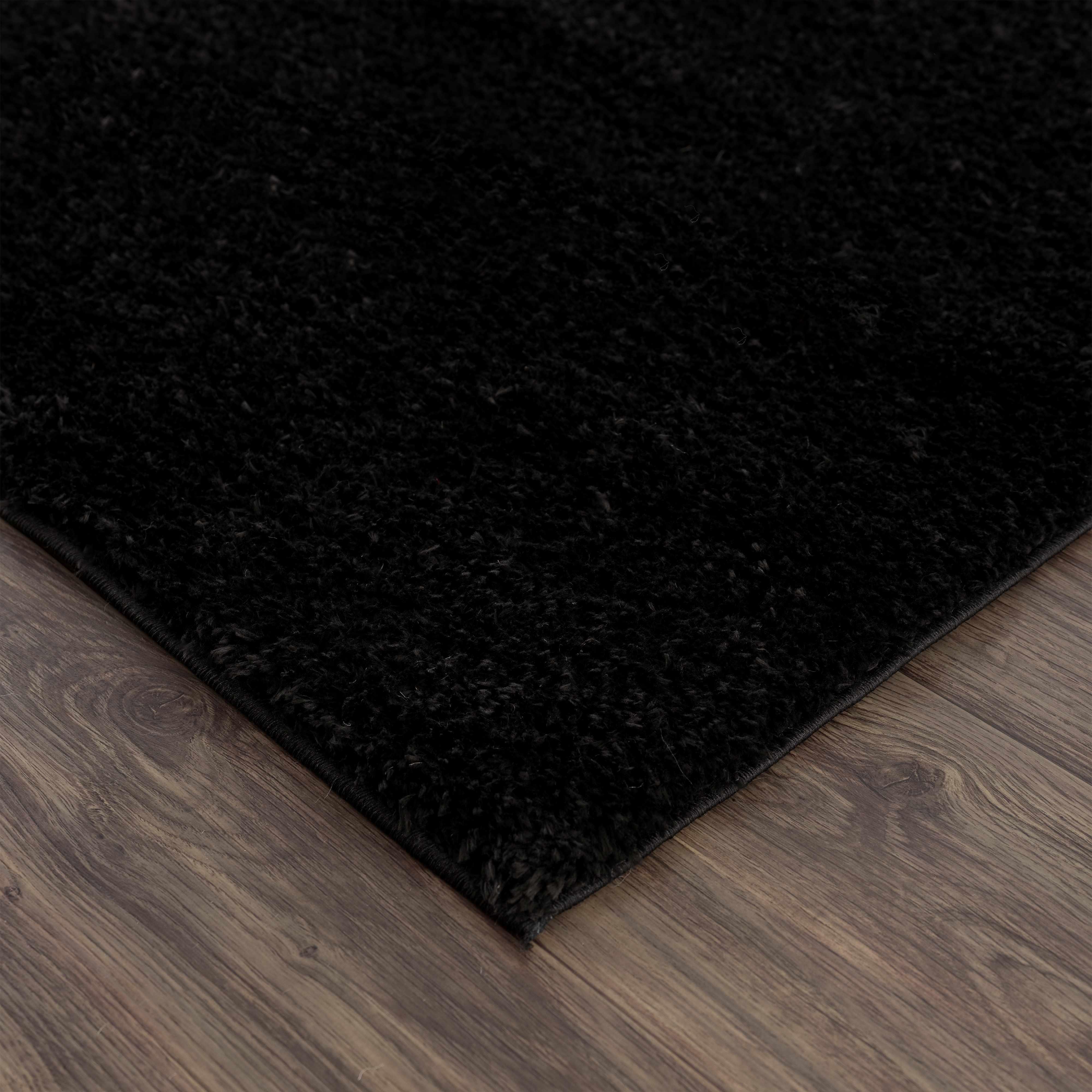 Heavenly Solid Black Plush Rug