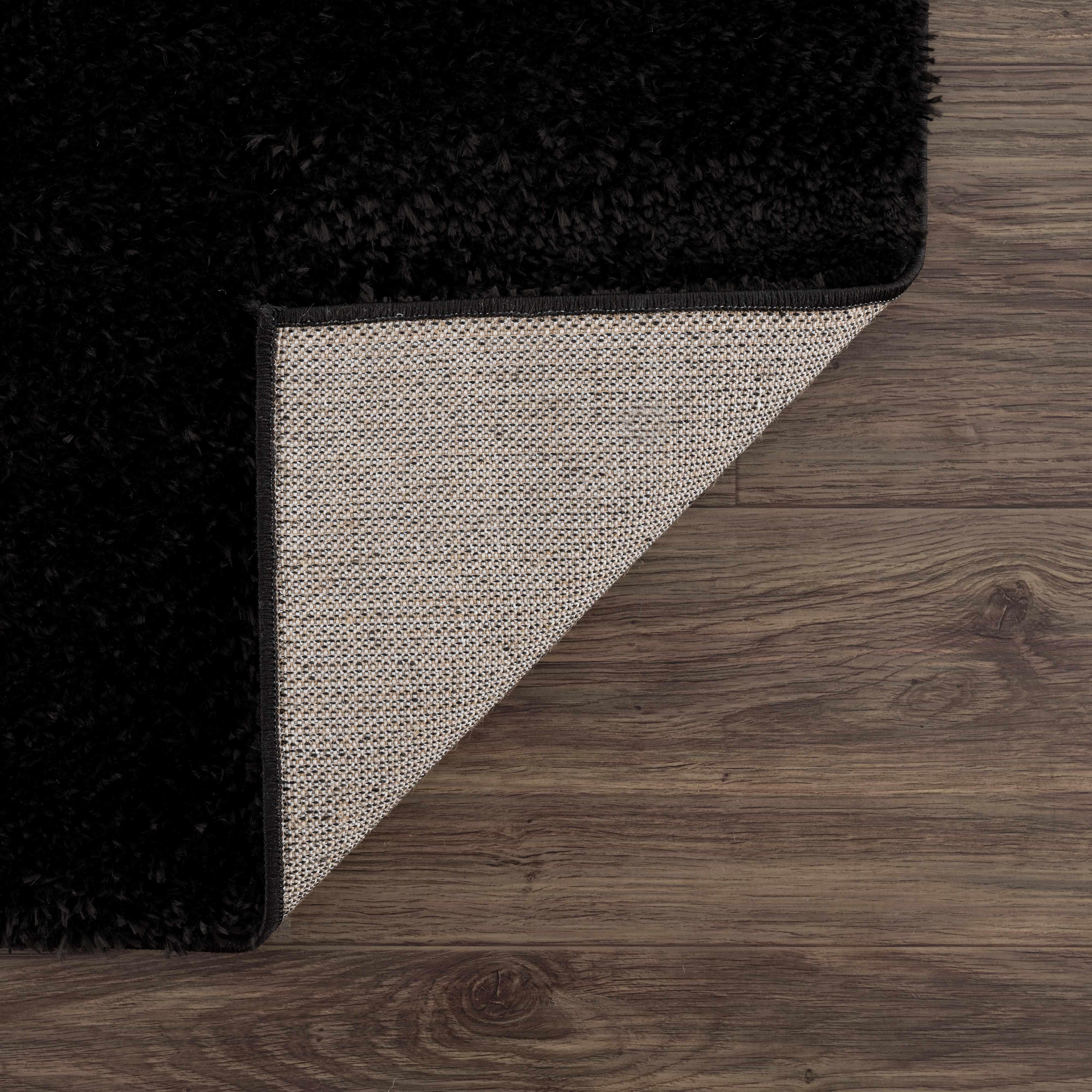 Heavenly Solid Black Plush Rug