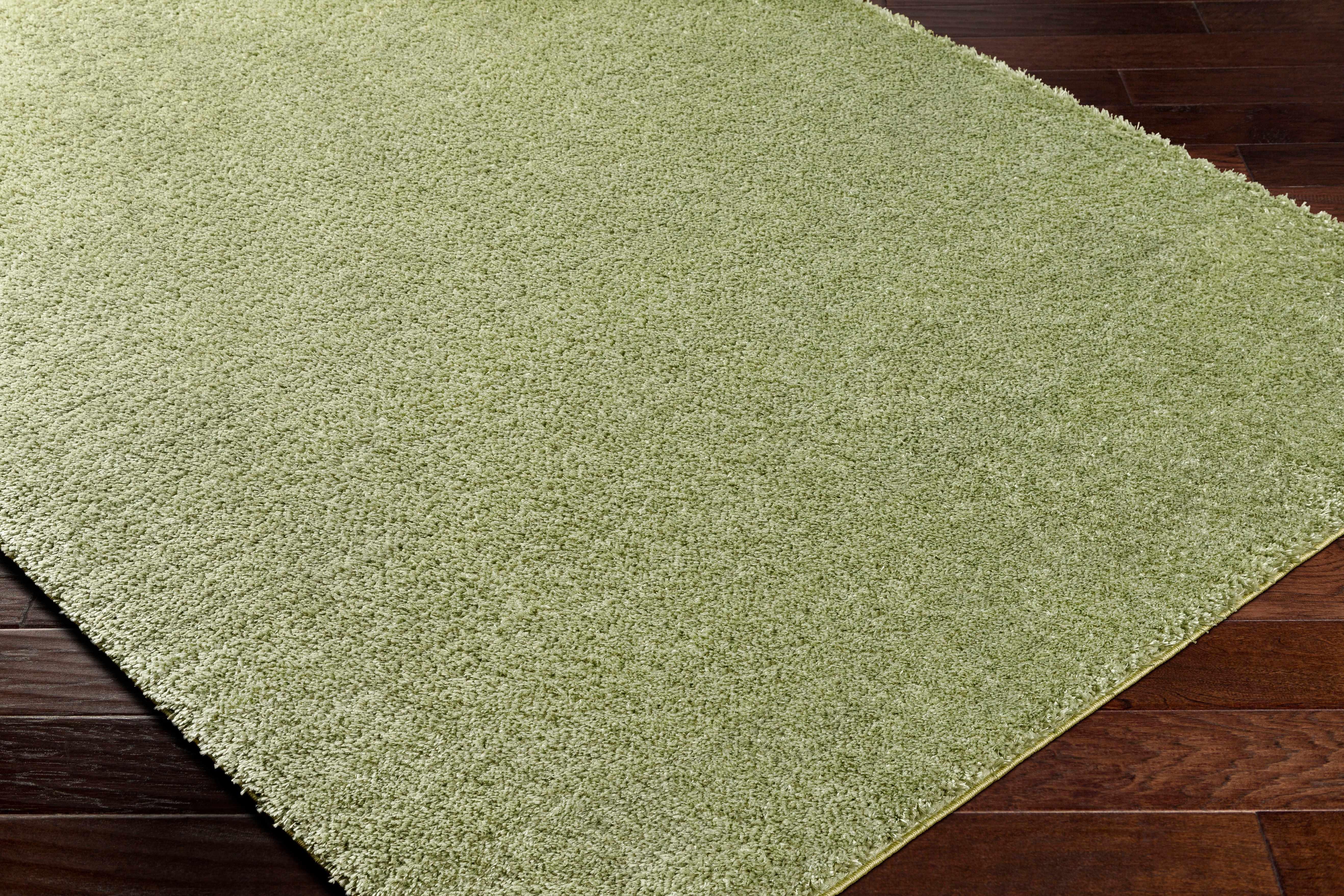 Heavenly Solid Green Plush Rug