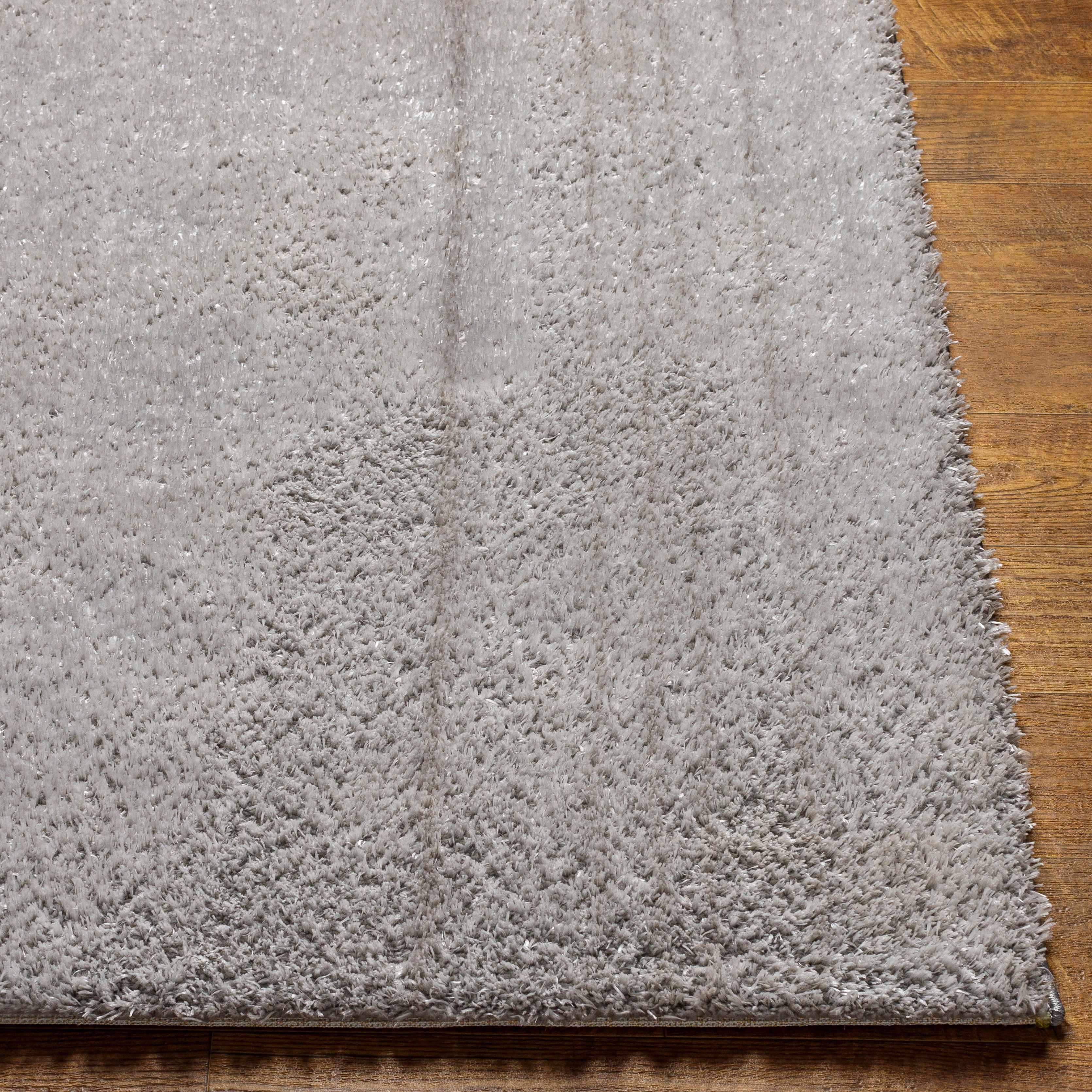 Heavenly Solid Light Gray Plush Rug