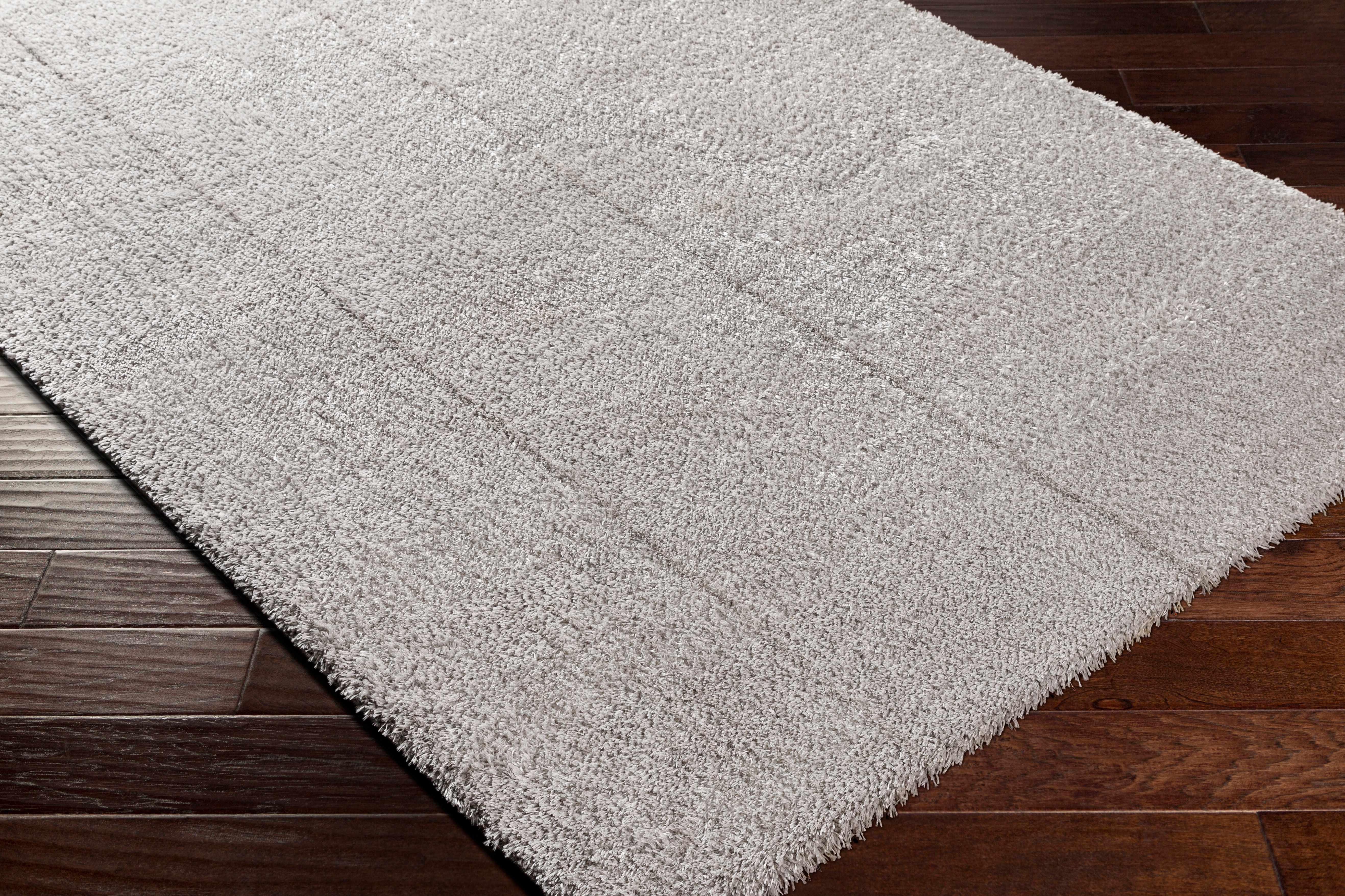 Heavenly Solid Light Gray Plush Rug