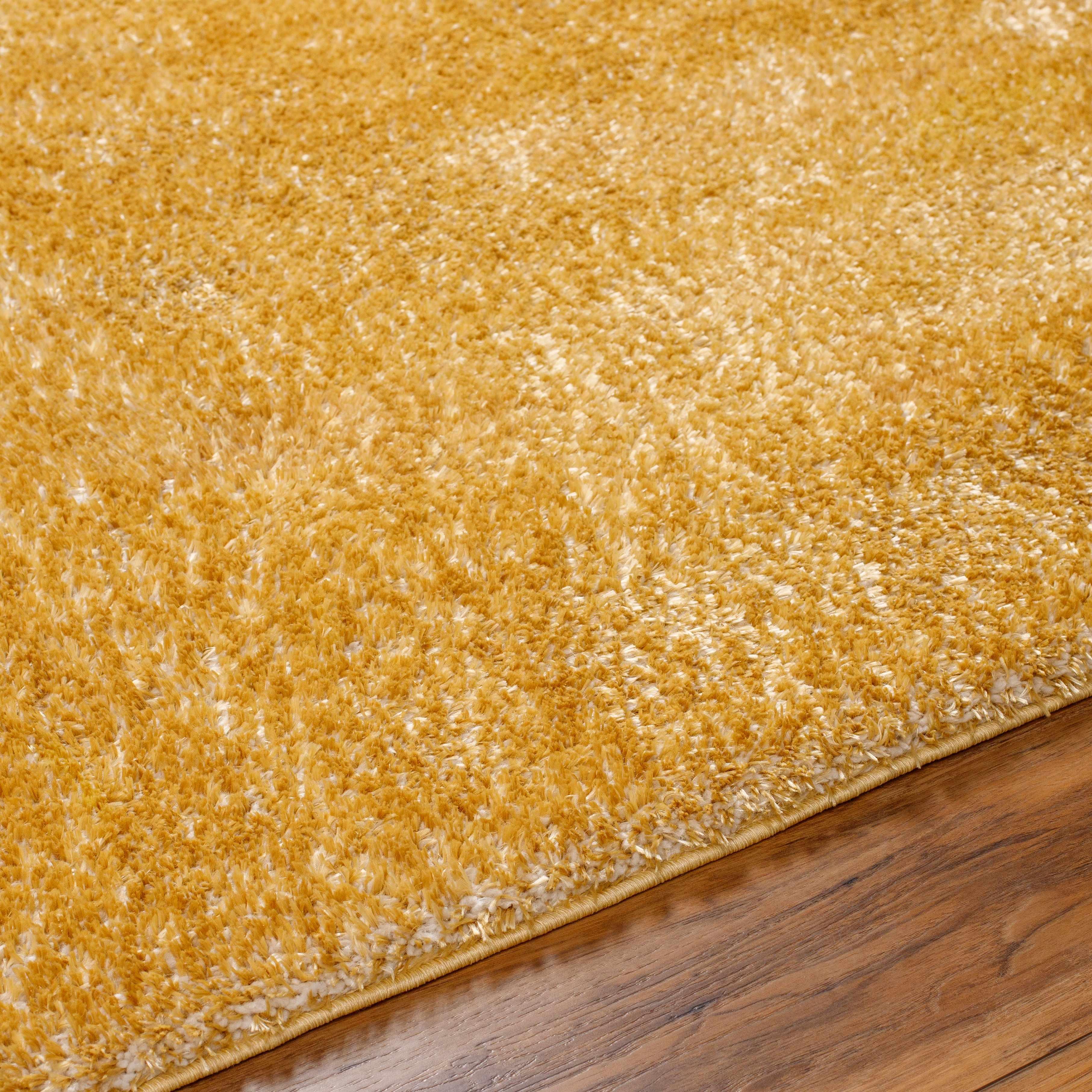 Heavenly Solid Mustard Plush Rug