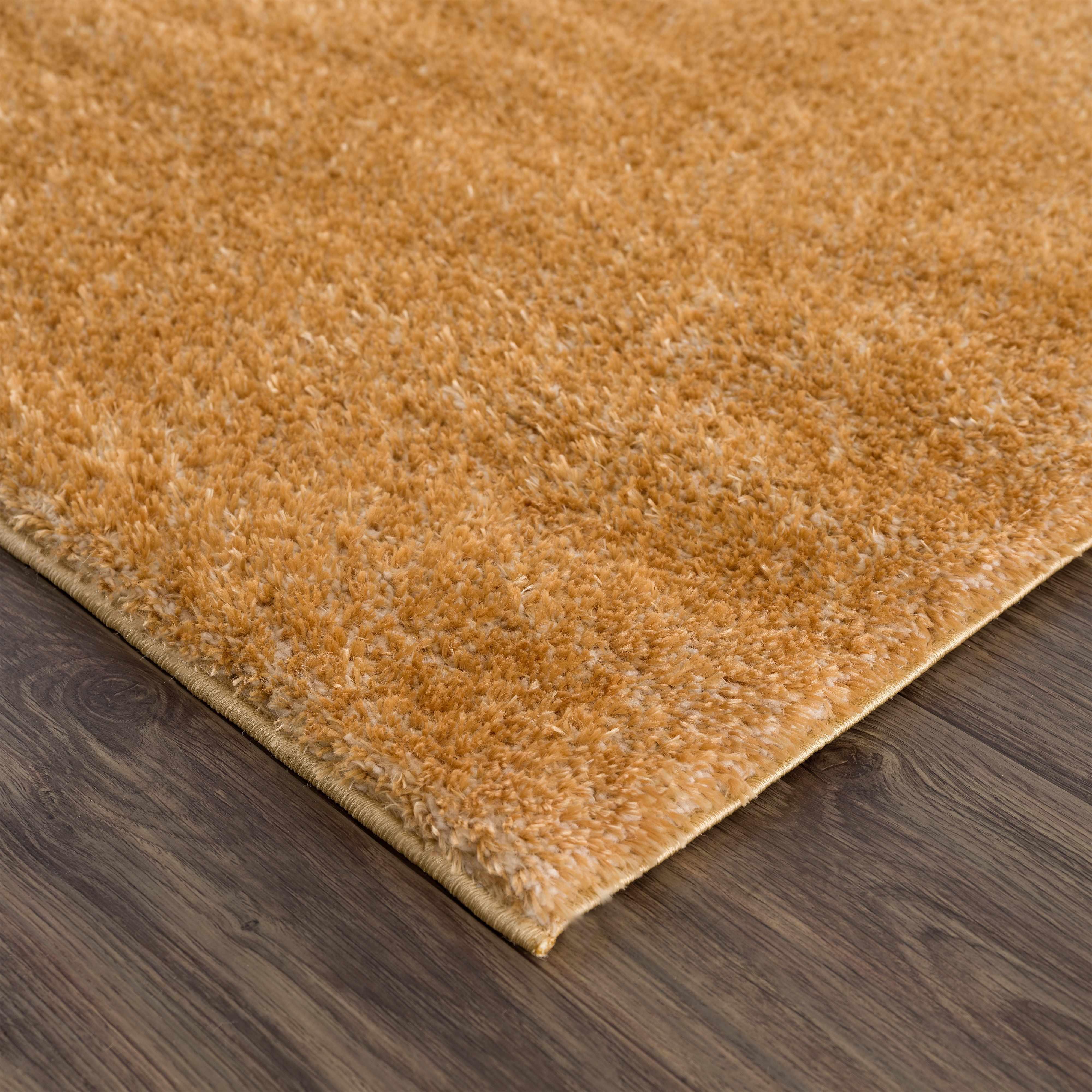 Heavenly Solid Mustard Plush Rug