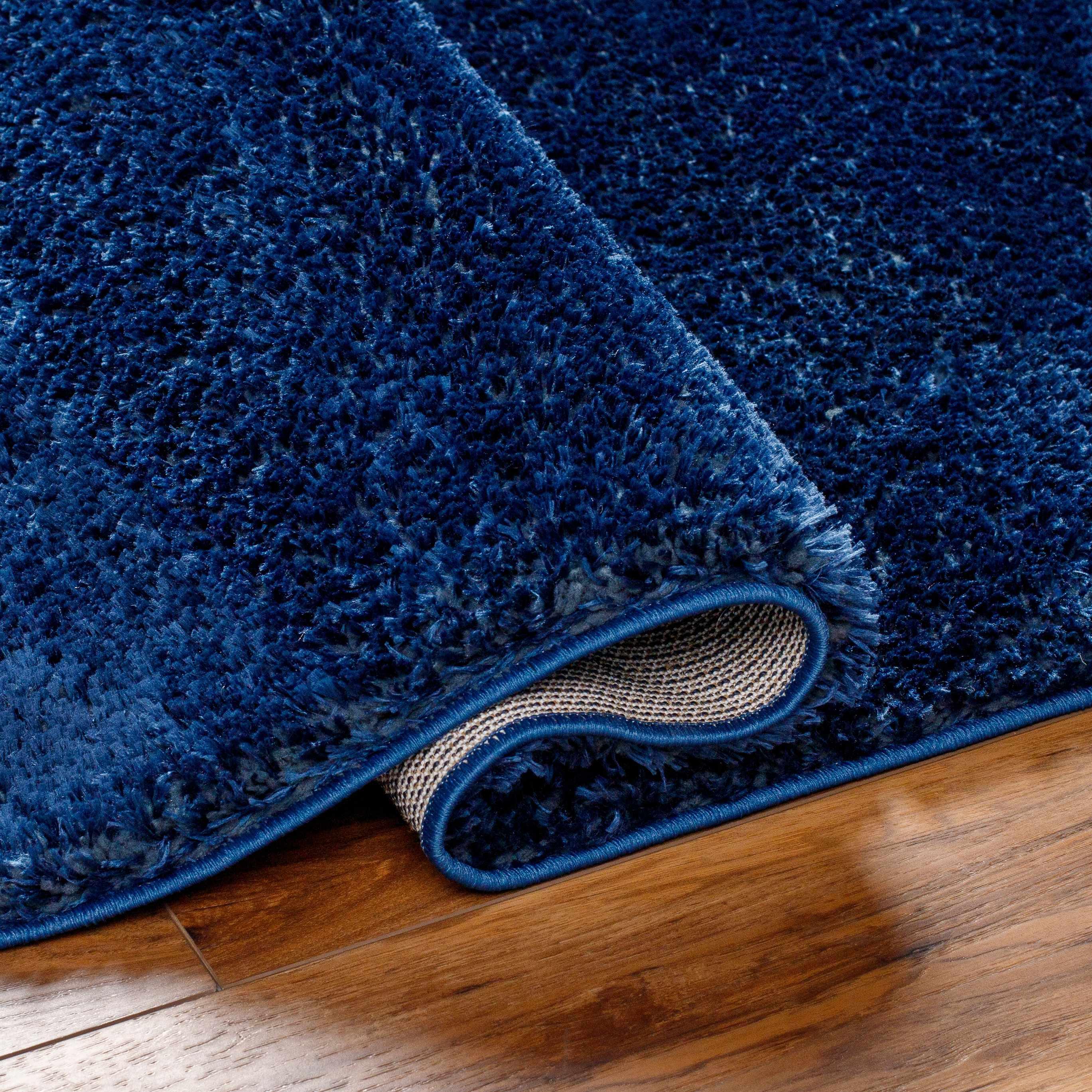 Heavenly Solid Navy Plush Rug