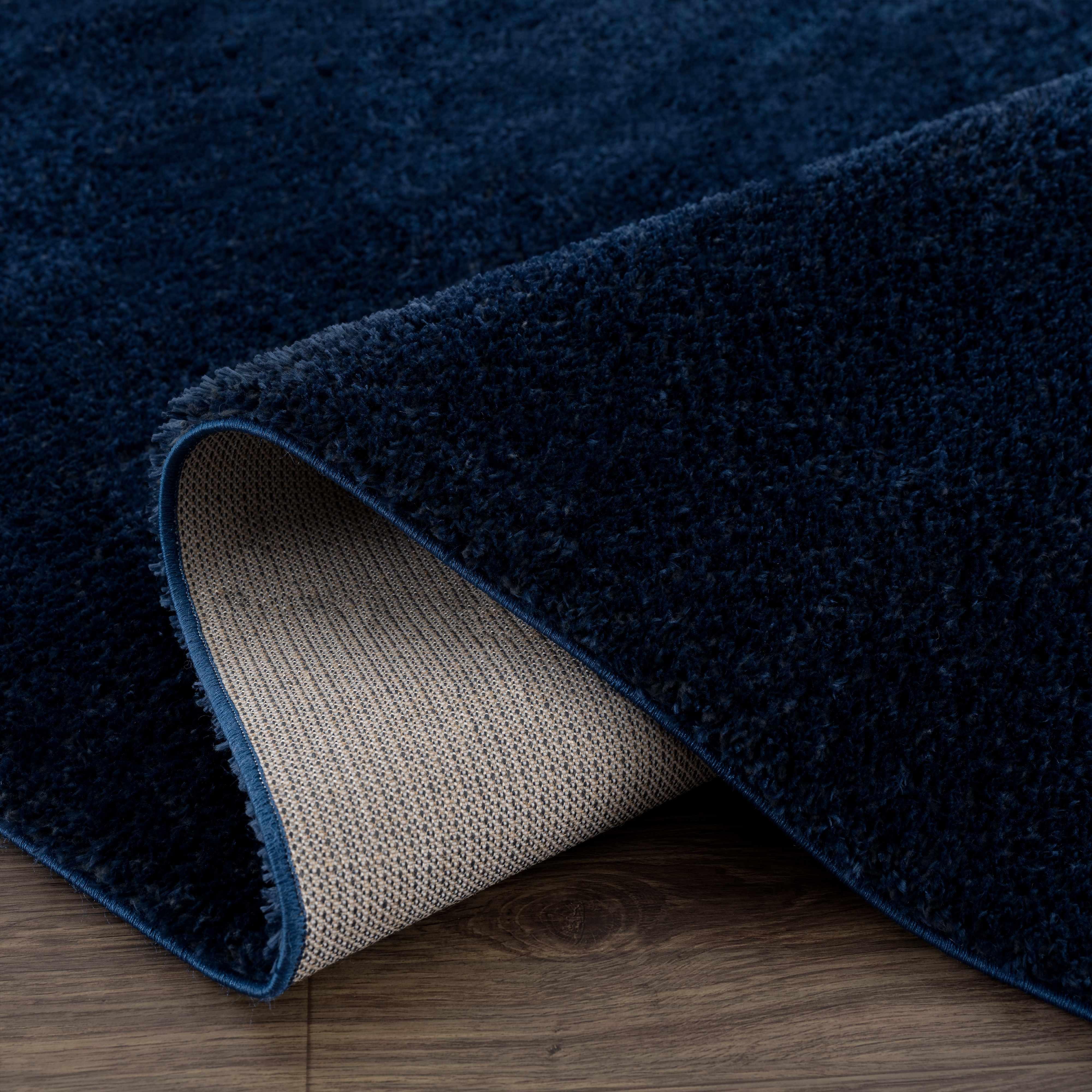 Heavenly Solid Navy Plush Rug