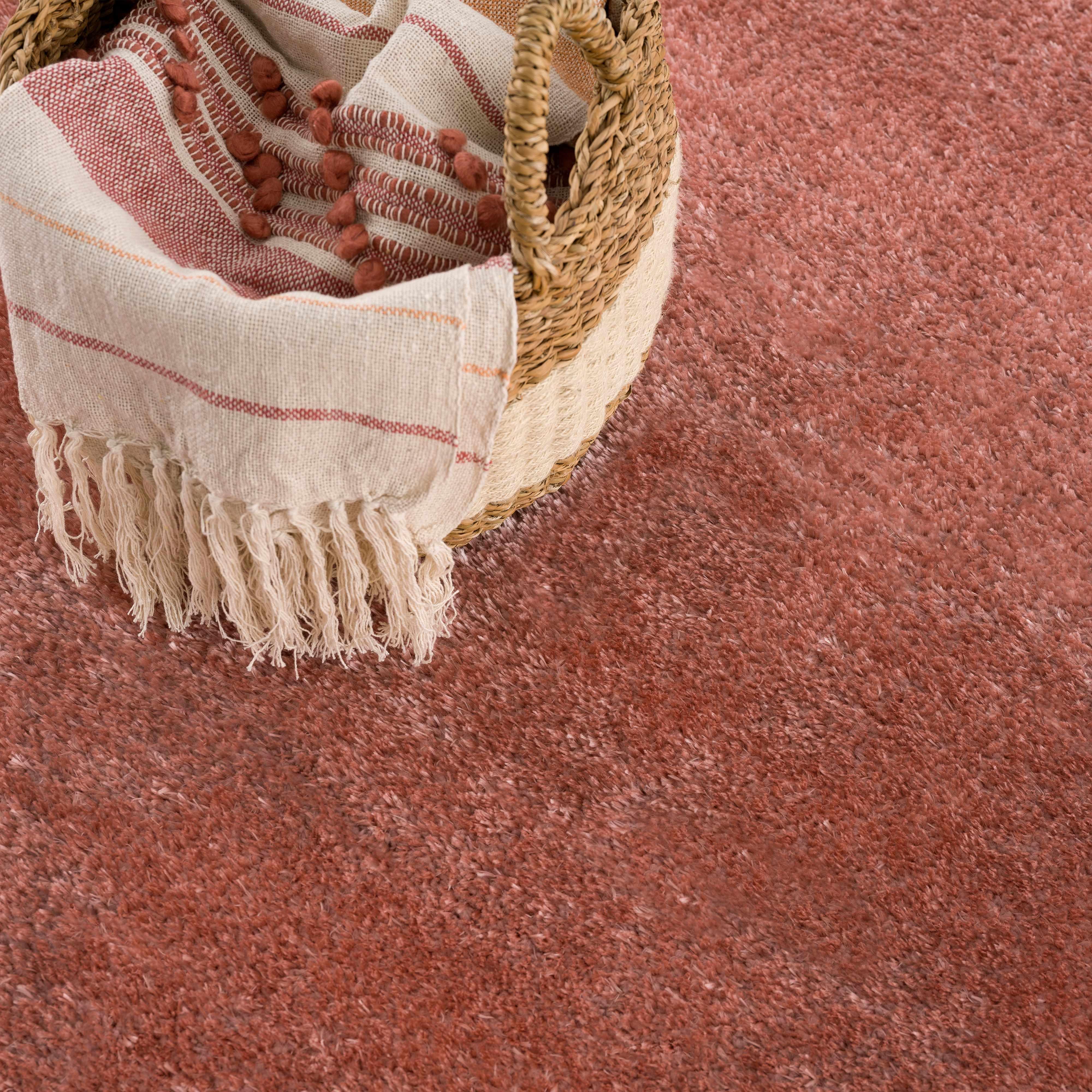 Heavenly Solid Pink Plush Rug