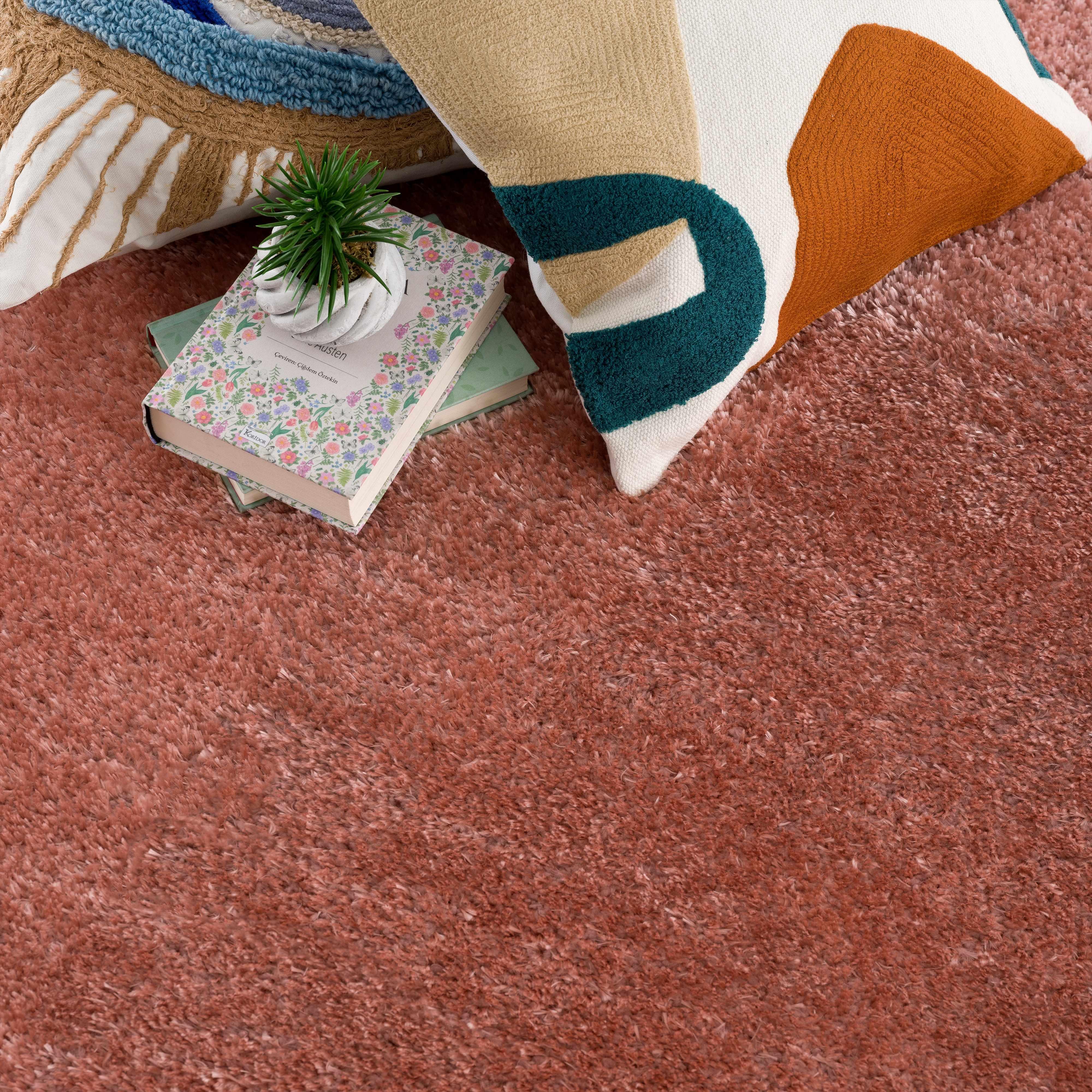 Heavenly Solid Pink Plush Rug