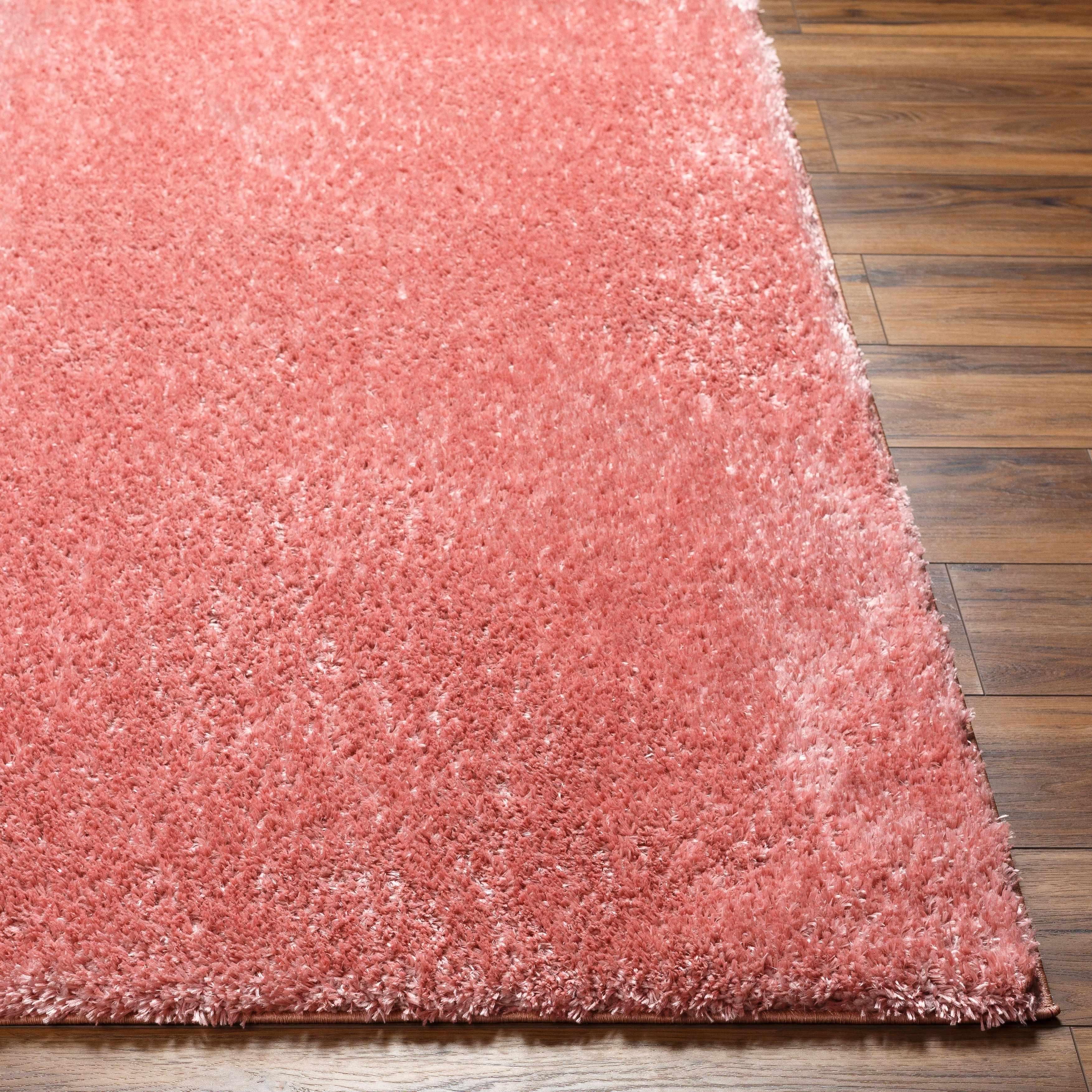 Heavenly Solid Pink Plush Rug