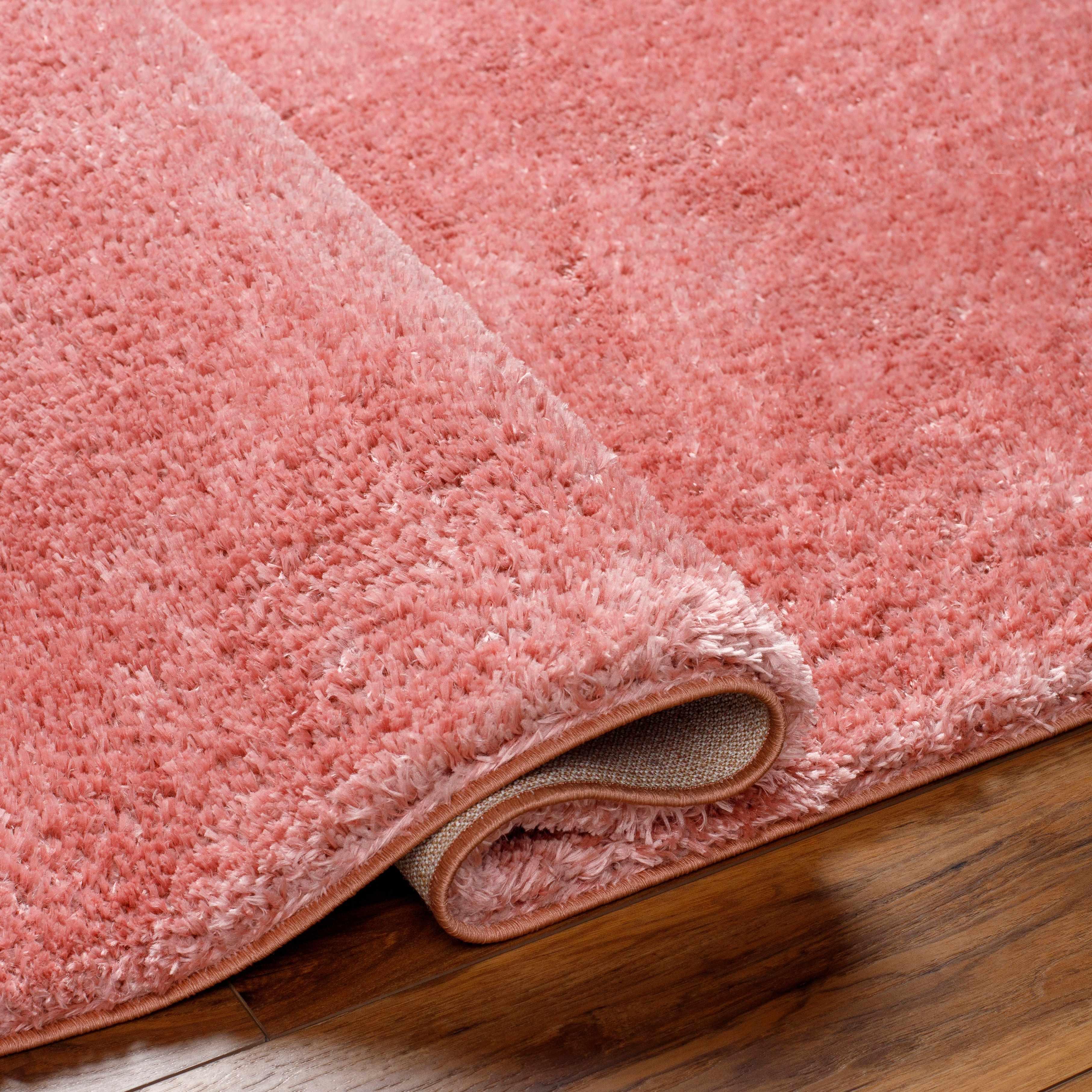 Heavenly Solid Pink Plush Rug