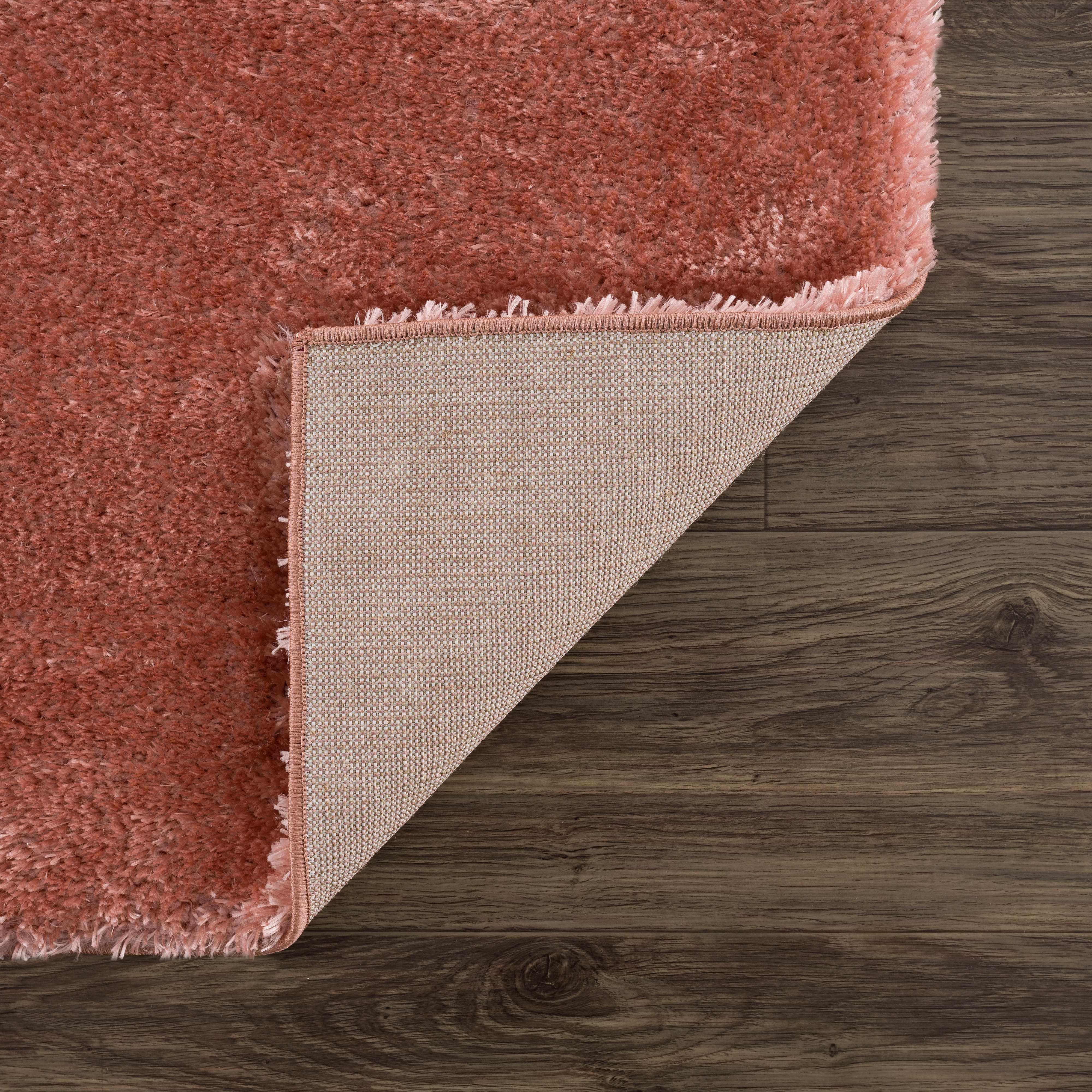 Heavenly Solid Pink Plush Rug