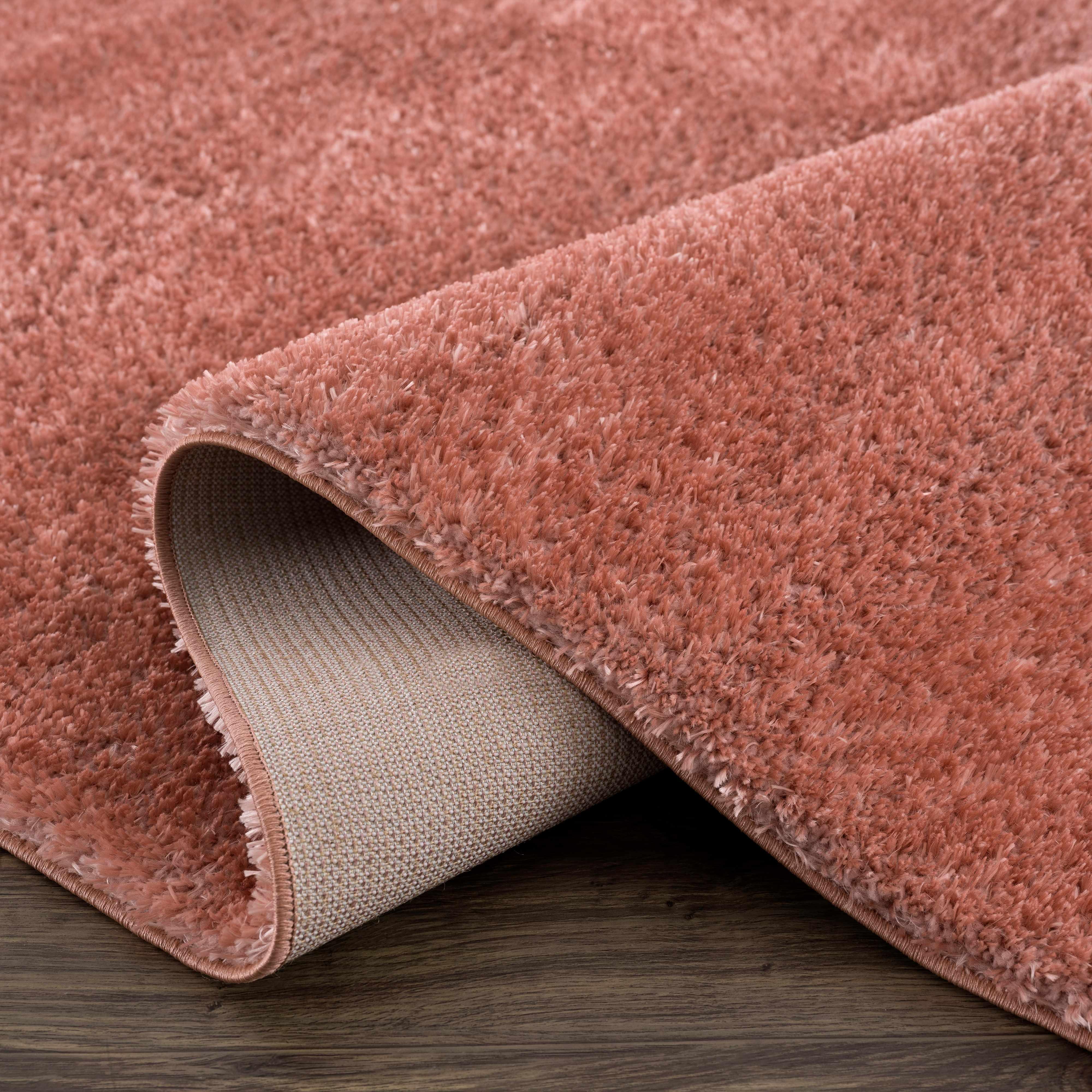 Heavenly Solid Pink Plush Rug