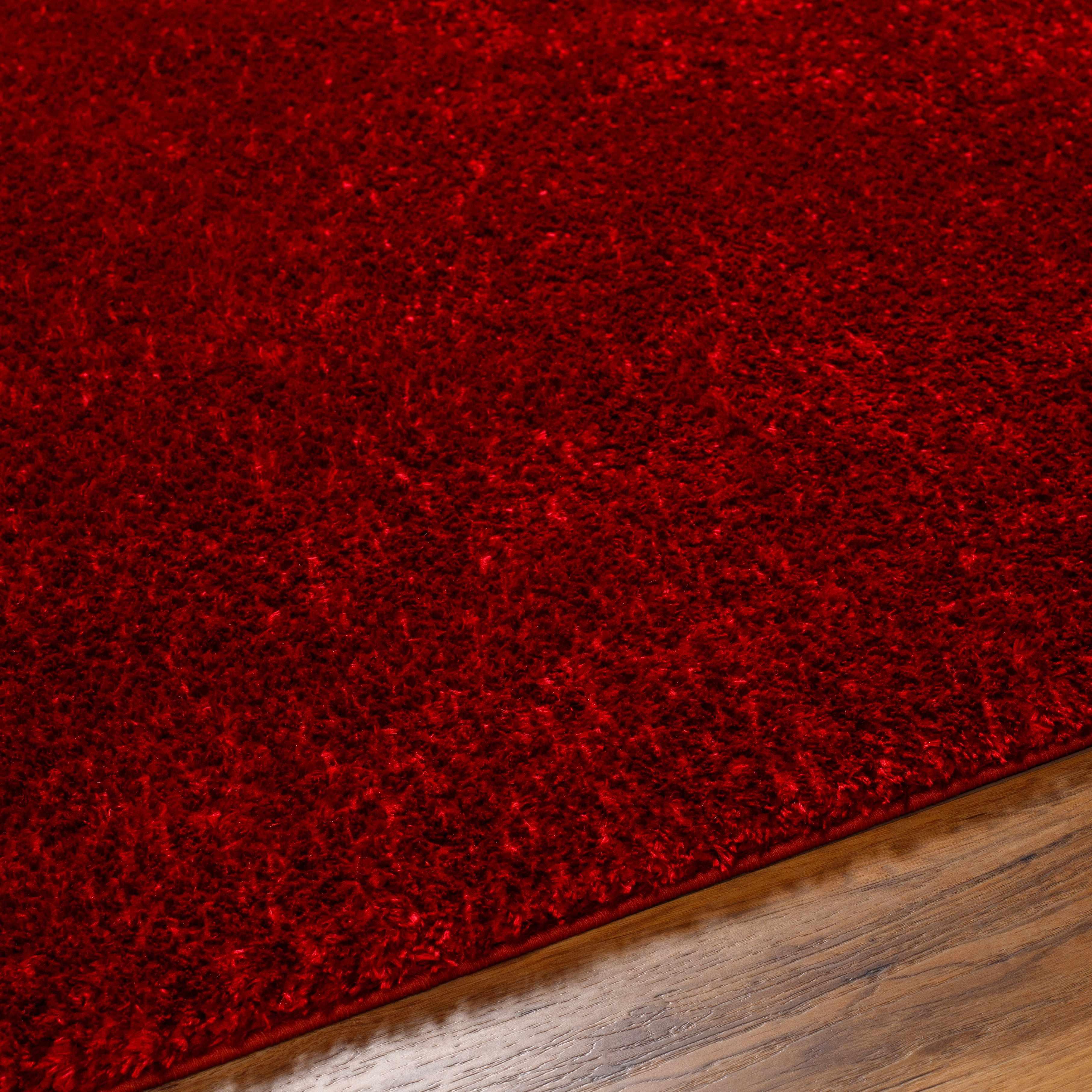 Heavenly Solid Red Plush Rug