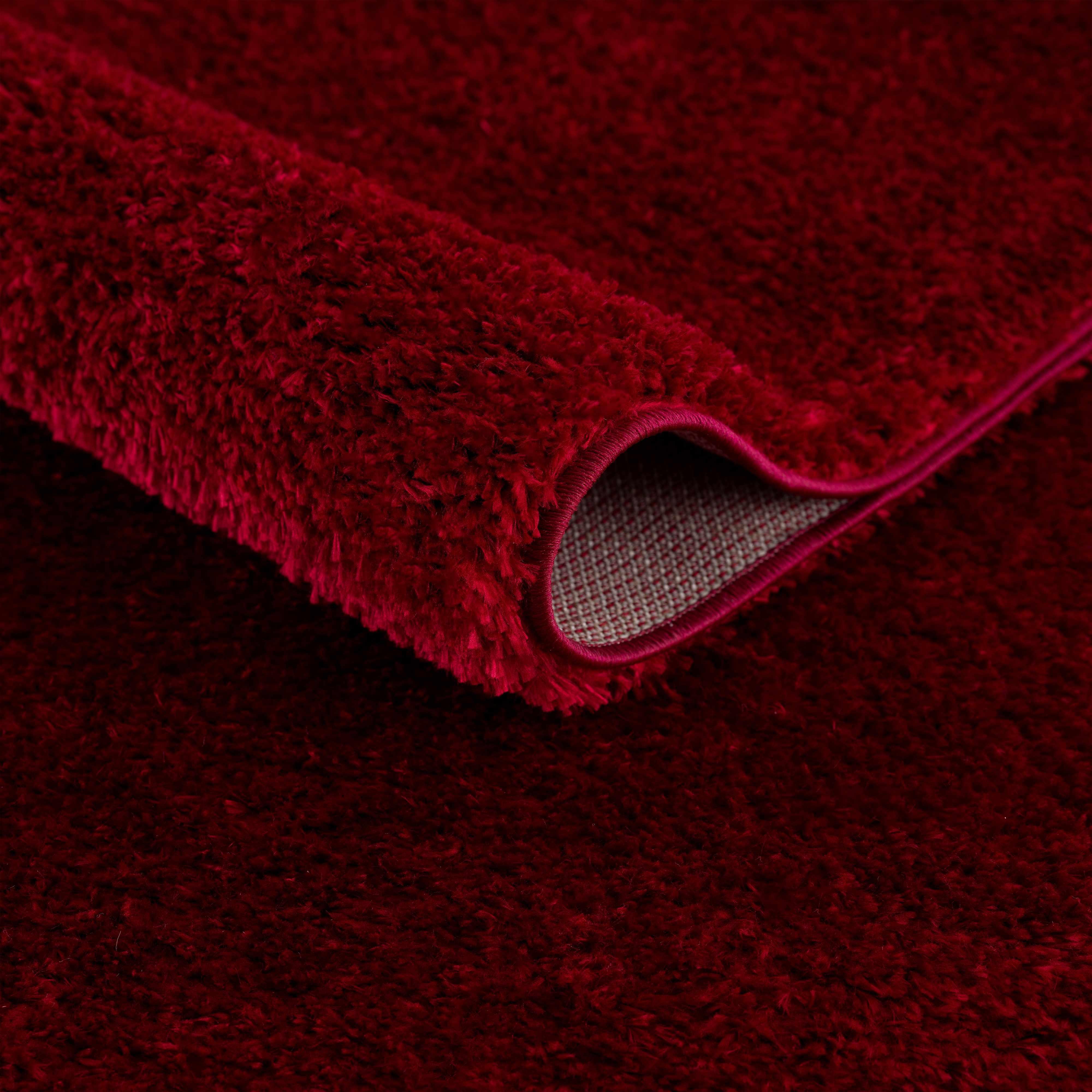 Heavenly Solid Red Plush Rug