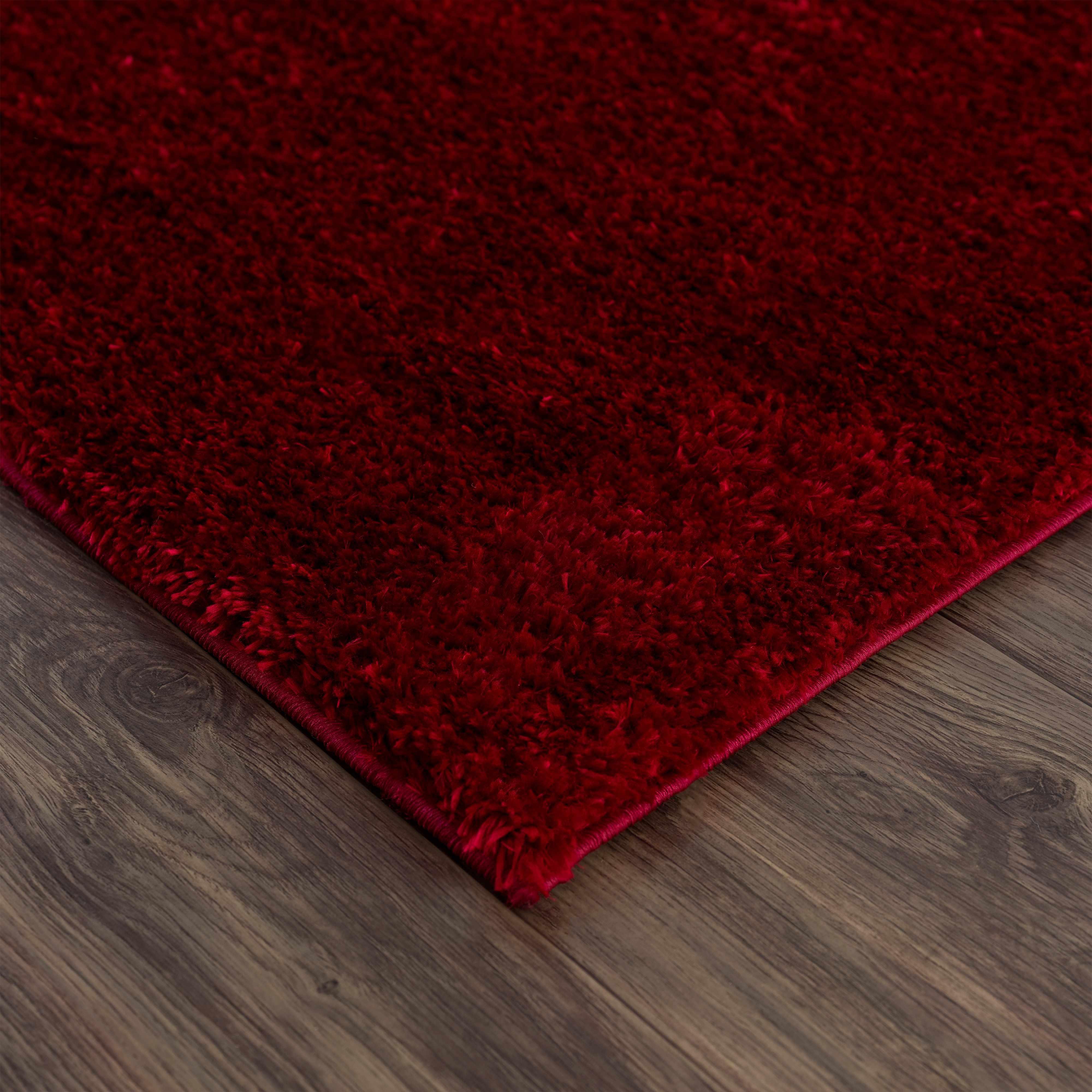 Heavenly Solid Red Plush Rug