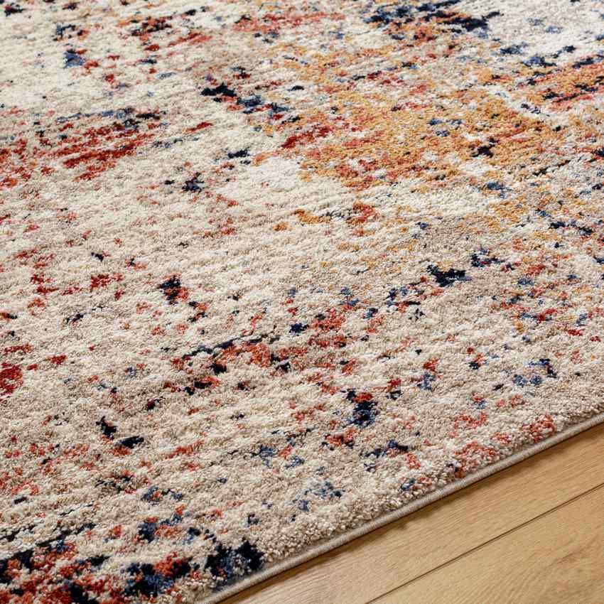 Hedy Modern Light Beige/Red Area Rug