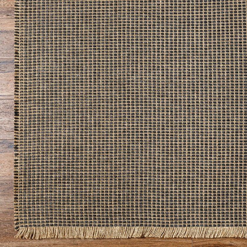 Hendy Solid and Border Charcoal Area Rug