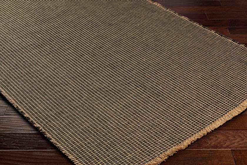 Hendy Solid and Border Charcoal Area Rug