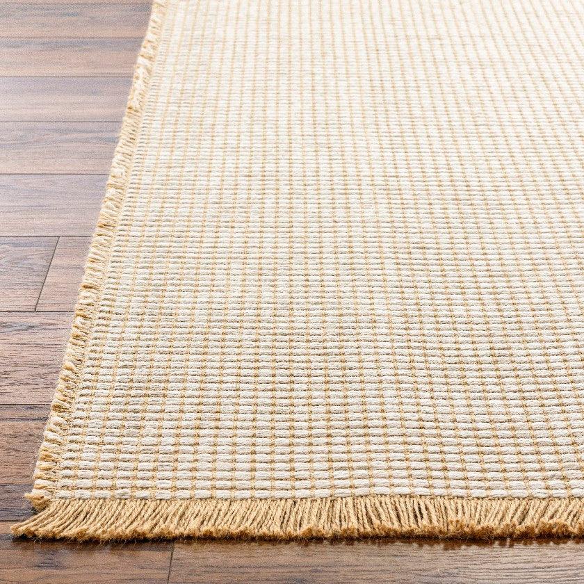 Hendy Solid and Border Mocha Area Rug