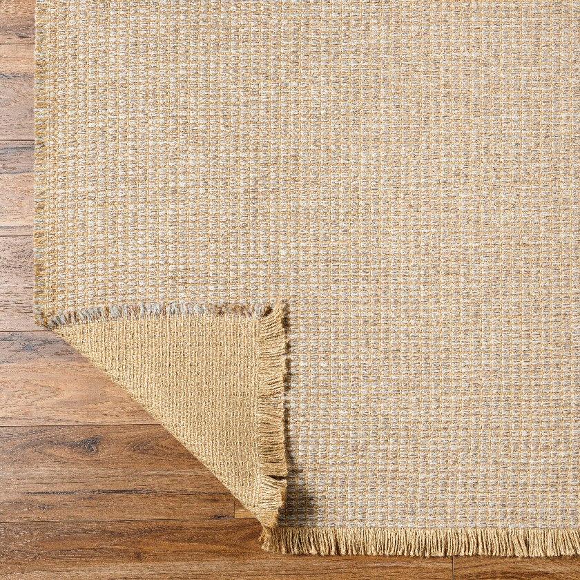 Hendy Solid and Border Taupe Area Rug