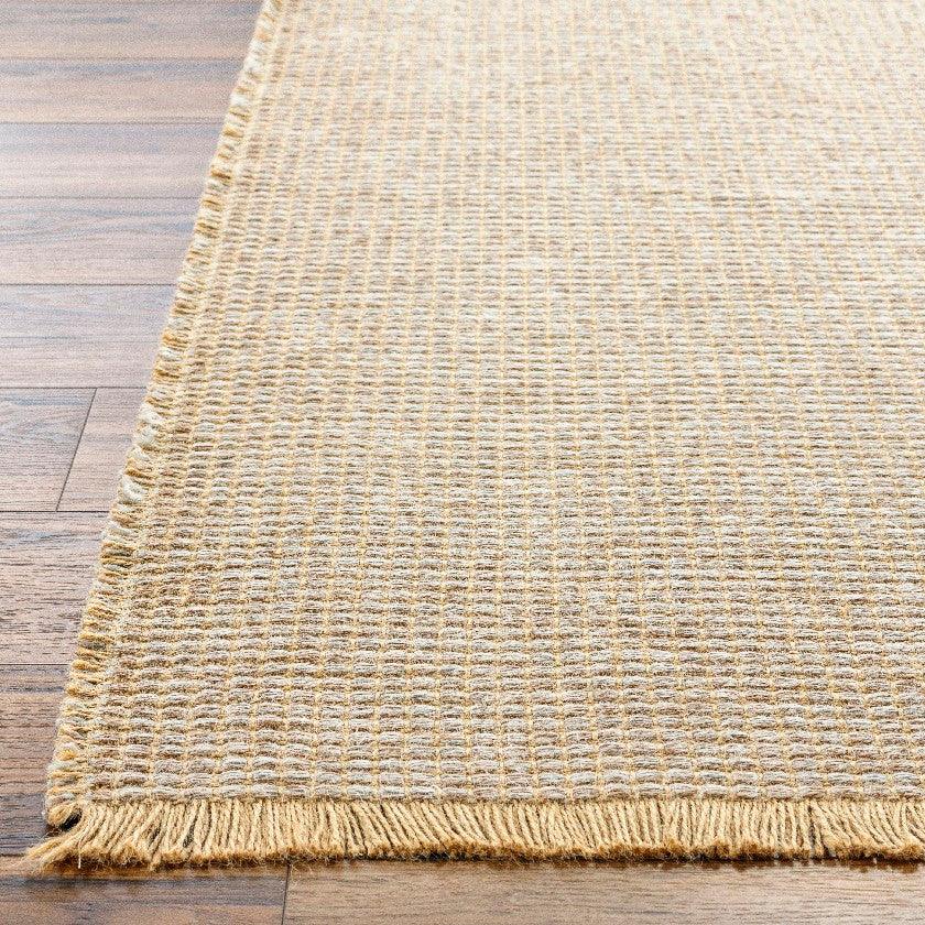 Hendy Solid and Border Taupe Area Rug