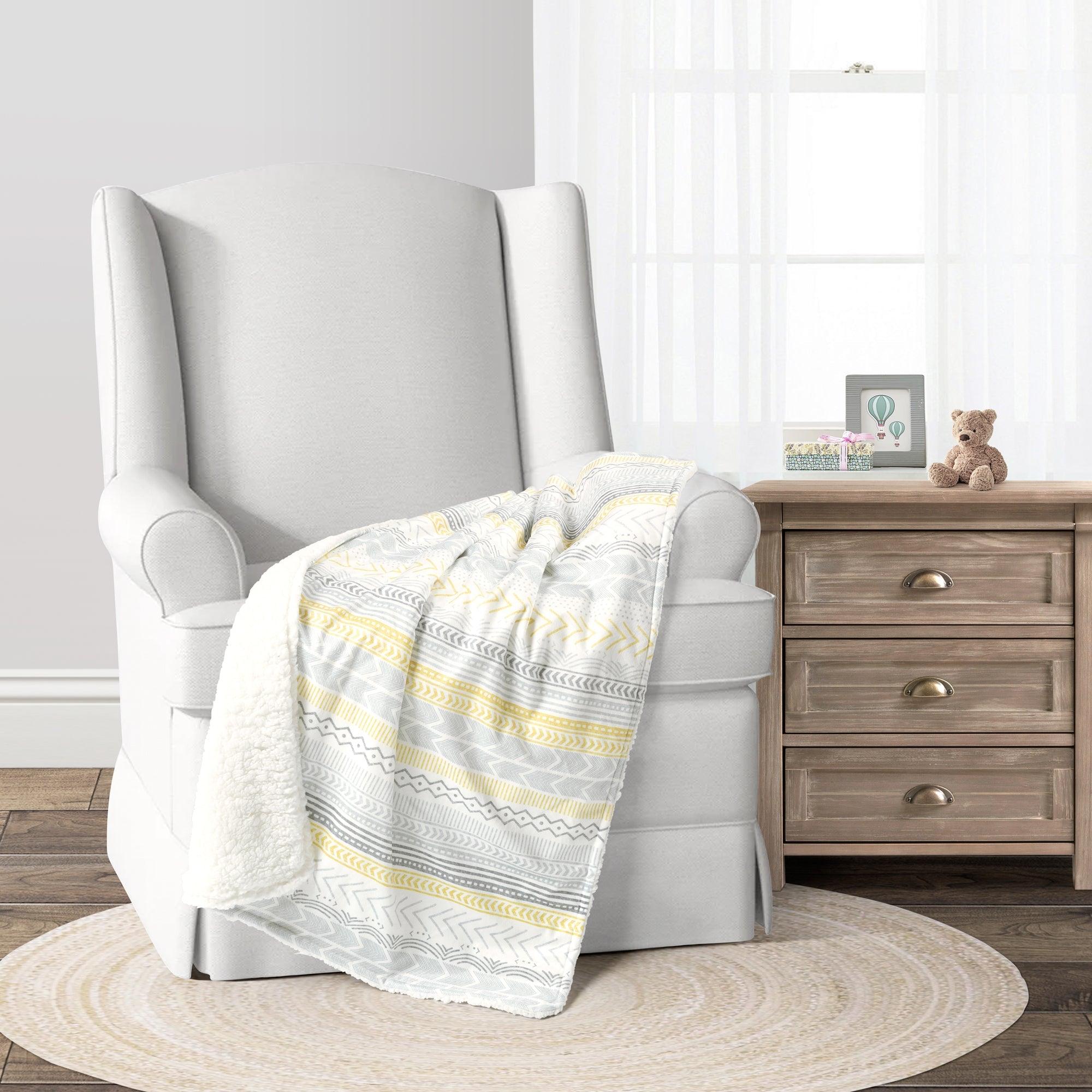 Hygge Geo Soft Sherpa Baby Blanket