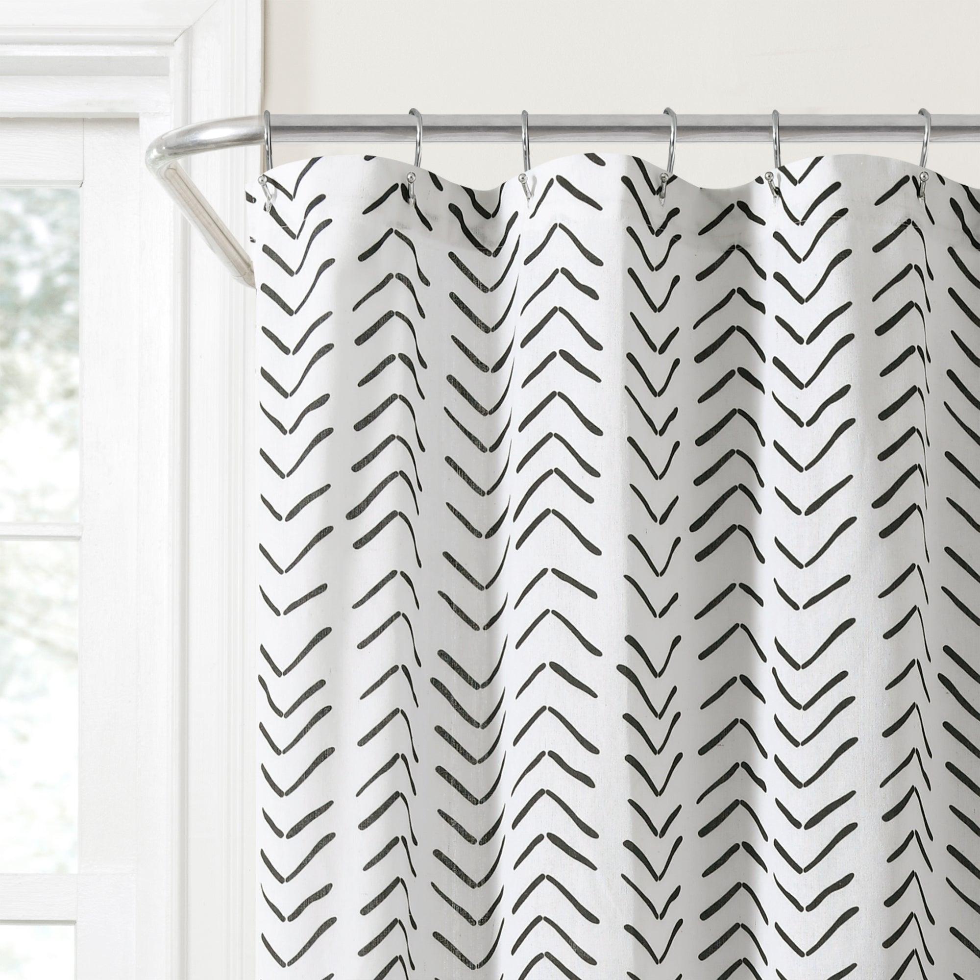 Hygge Modern Arrow Faux Linen Shower Curtain