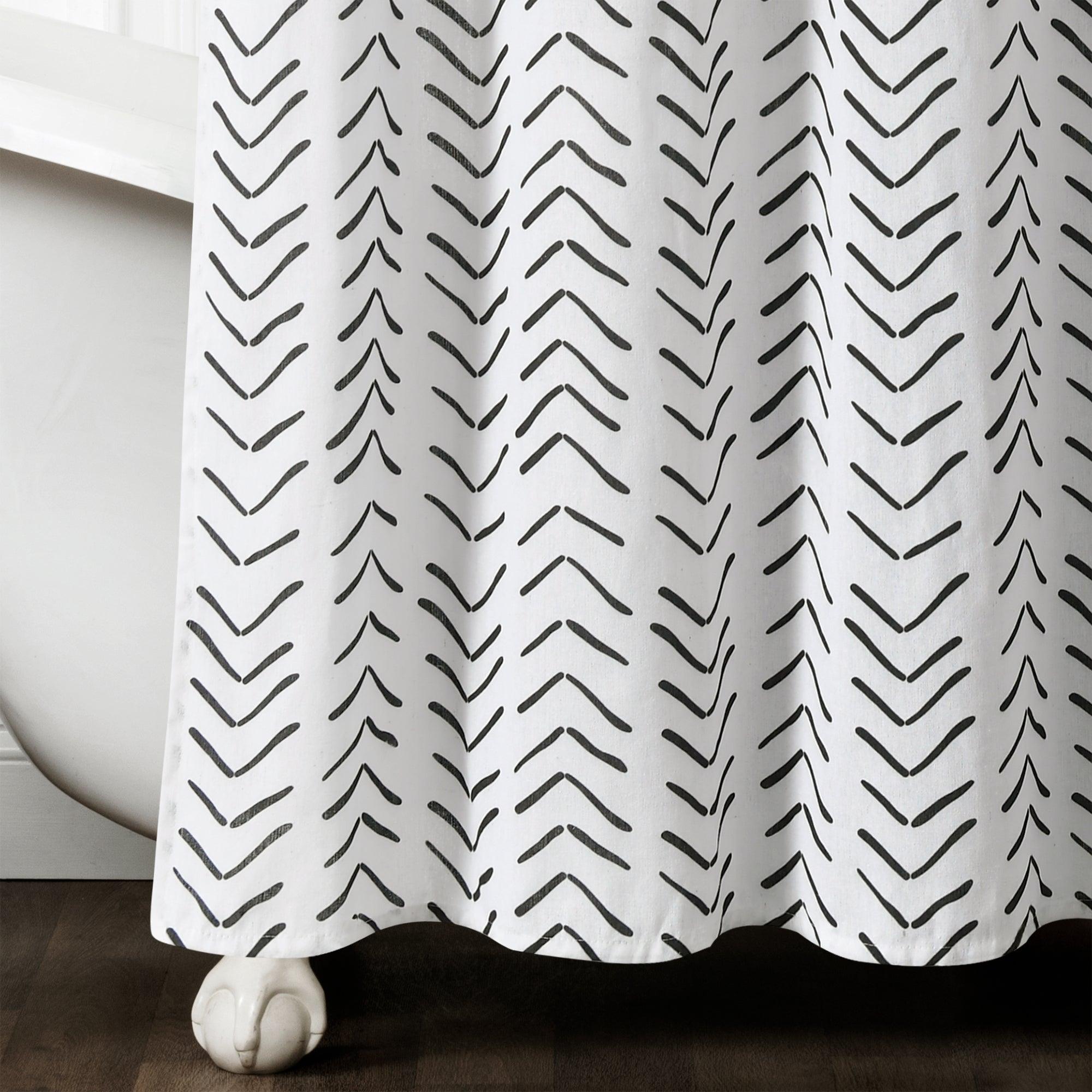 Hygge Modern Arrow Faux Linen Shower Curtain